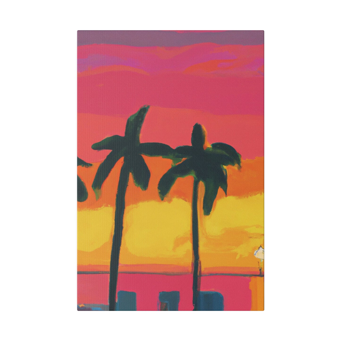 9642Q - Miami Beach Sunset Painting Print | Miami | Beach | Sunset | Poster | Home Decor | Wall Art | Canvas