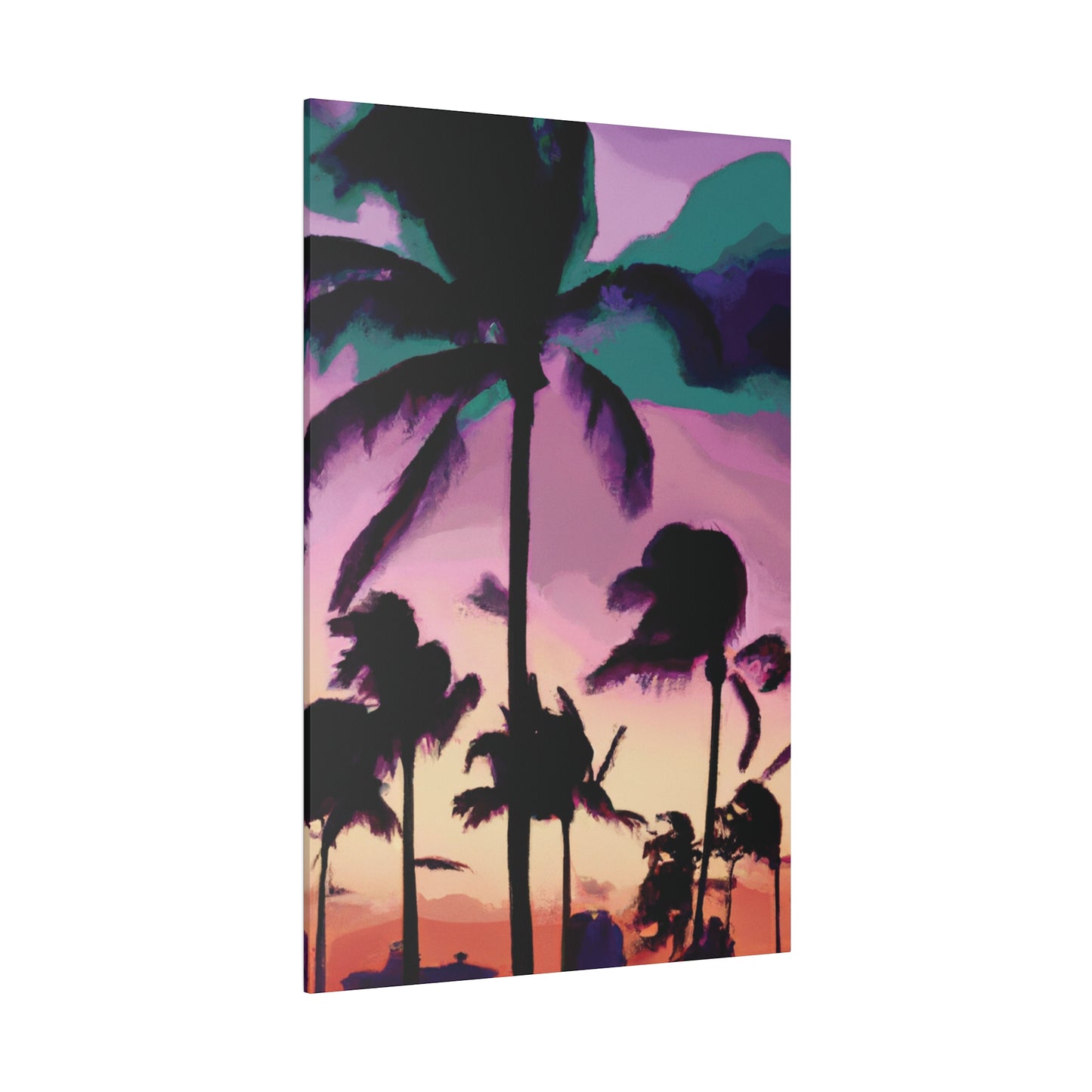 3258K - Miami Beach Sunset Painting Print | Miami | Beach | Sunset | Poster | Home Decor | Wall Art | Canvas