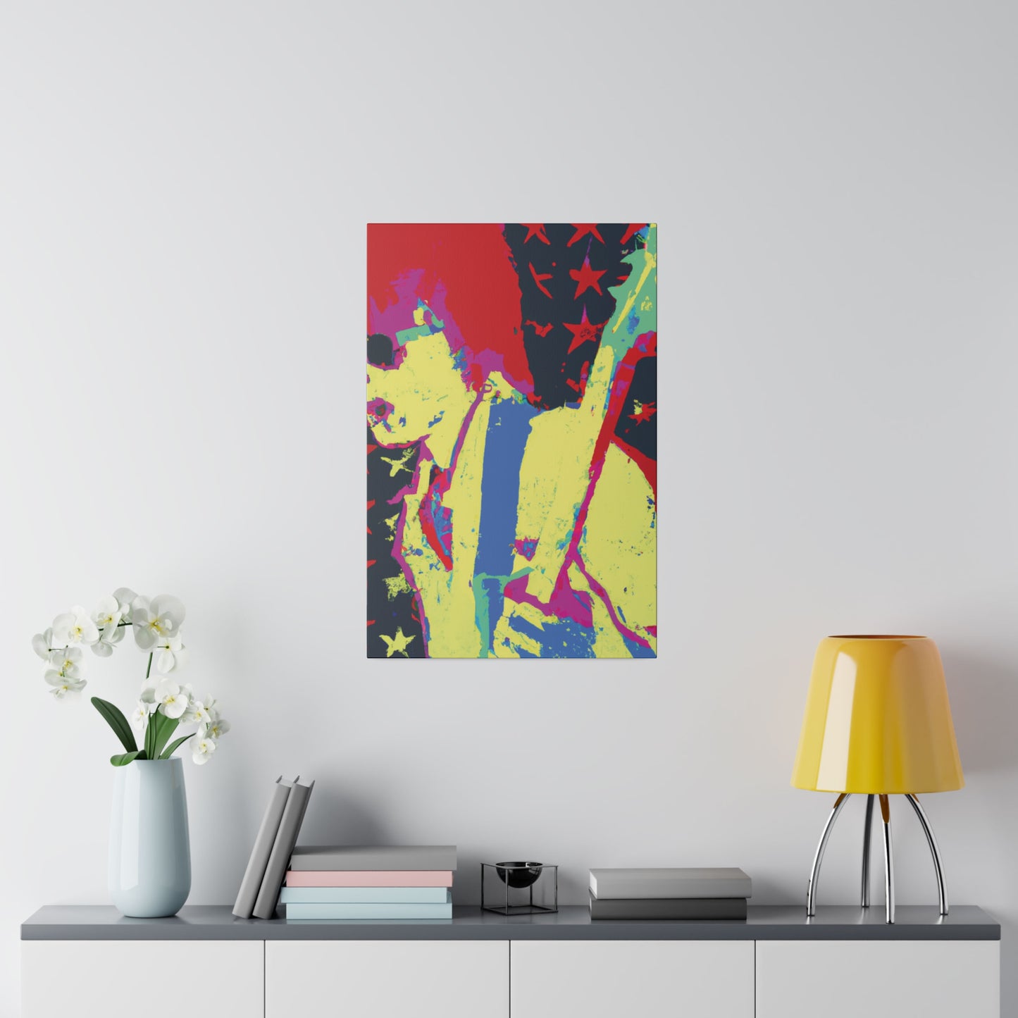 9735F - Rockstar Painting Print | Face | Abstract | Poster | Home Decor | Wall Art | Music Art | Canvas