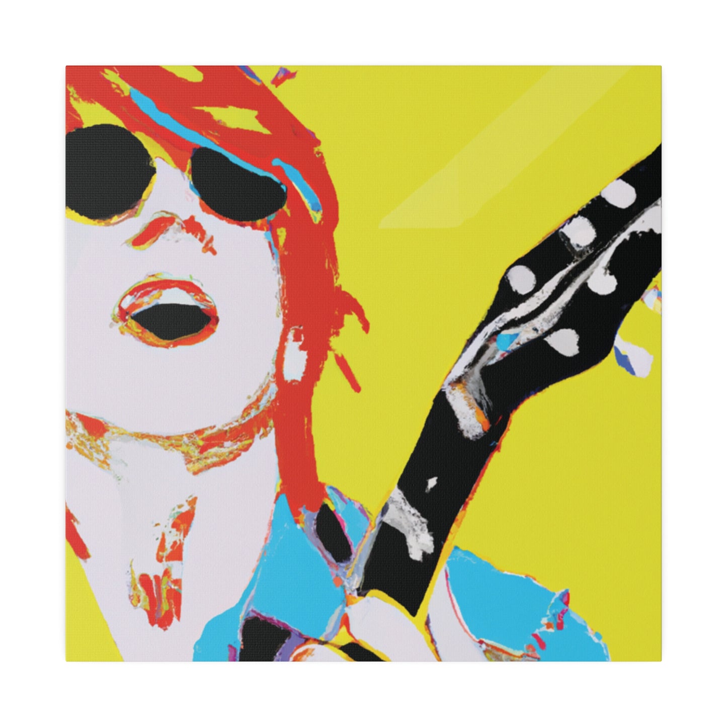 846Q - Rockstar Painting Print | Face | Abstract | Poster | Home Decor | Wall Art | Music Art | Canvas