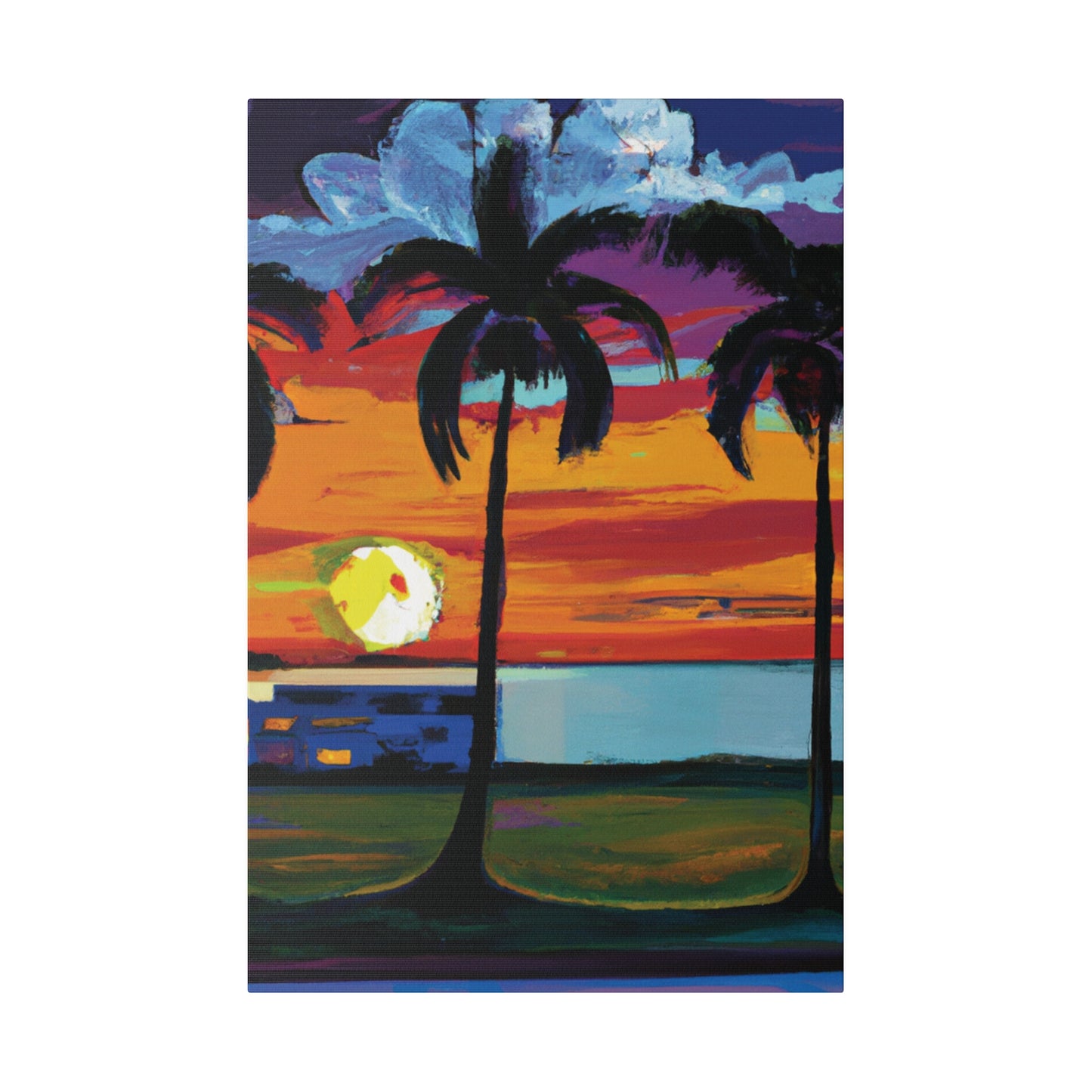 1676M - Miami Beach Sunset Painting Print | Miami | Beach | Sunset | Poster | Home Decor | Wall Art | Canvas