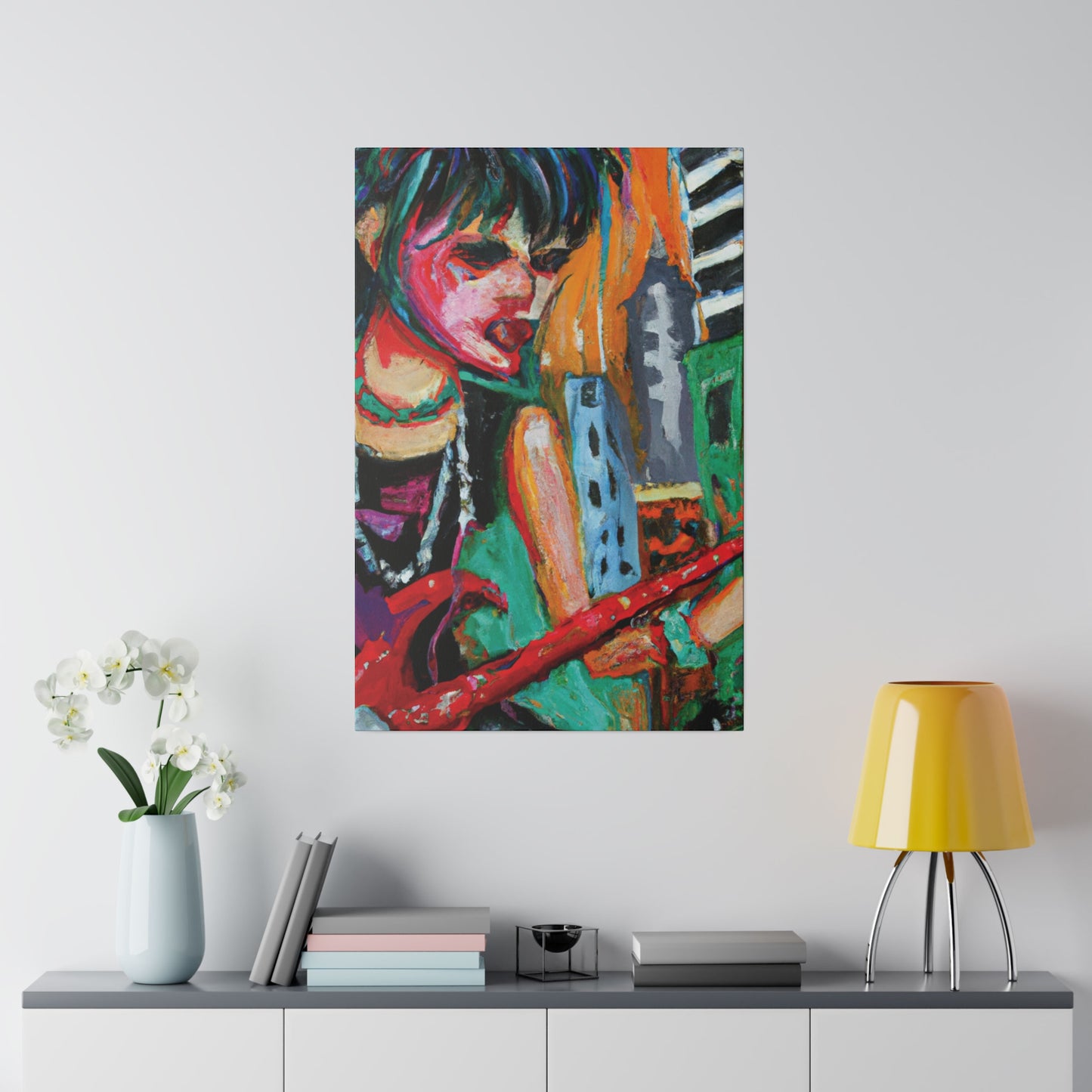 1744R - Rockstar Oil Painting Style Print | Poster | Home Decor | Wall Art | Music Art | Canvas