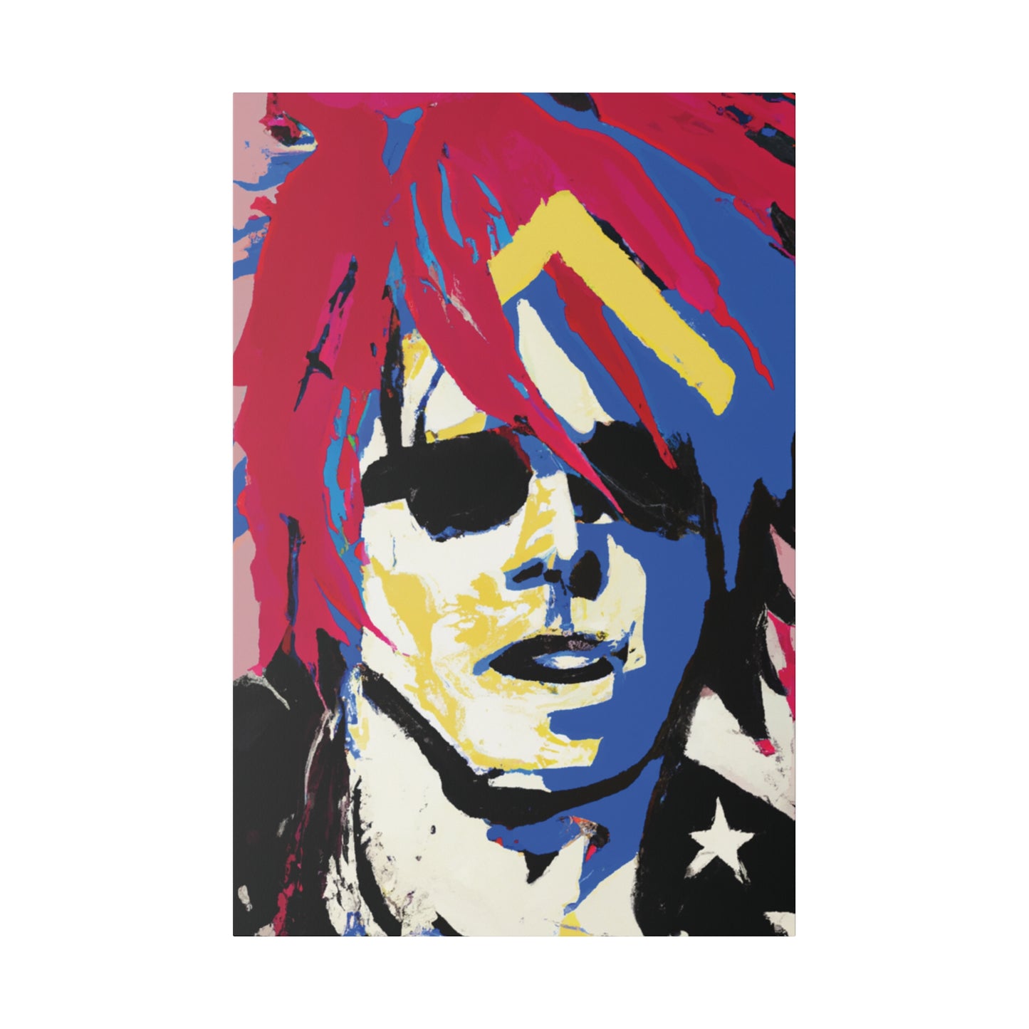 9537K - Rockstar Painting Print | Face | Abstract | Poster | Home Decor | Wall Art | Music Art | Canvas