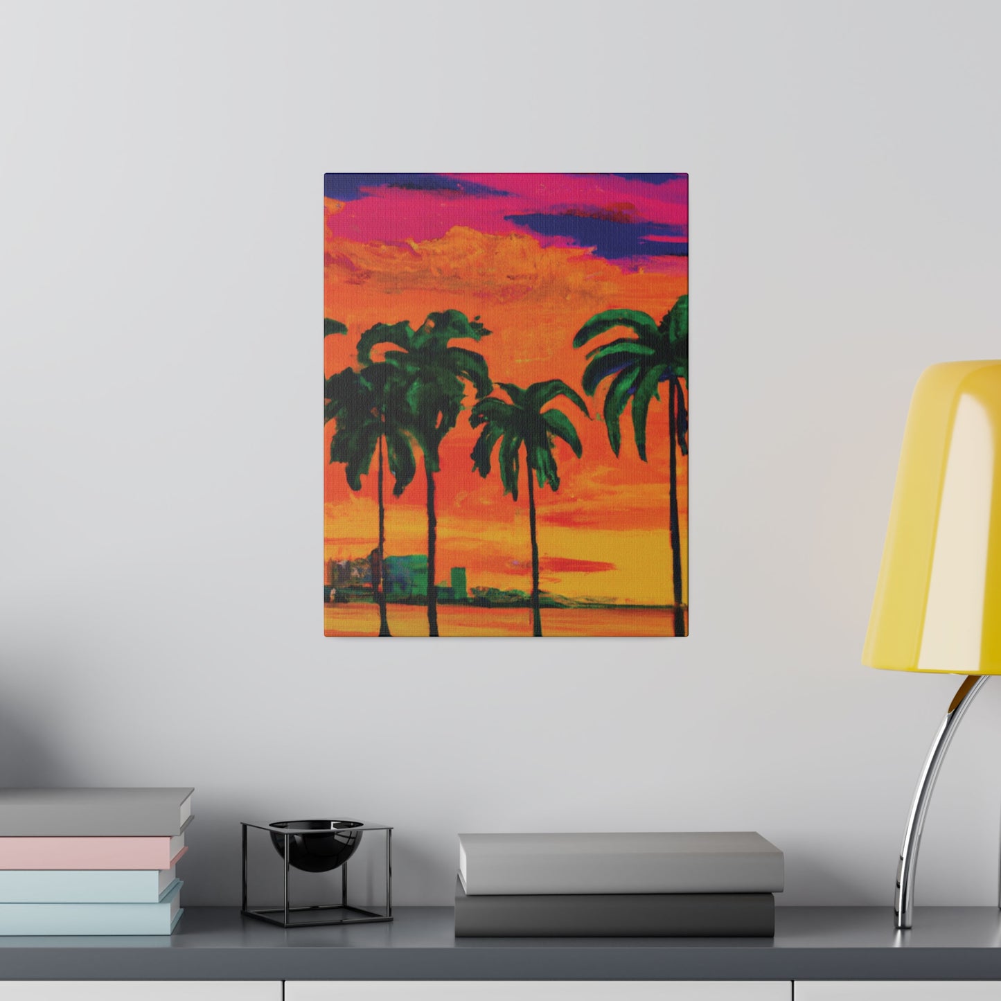 7389Y - Miami Beach Sunset Painting Print | Miami | Beach | Sunset | Poster | Home Decor | Wall Art | Canvas