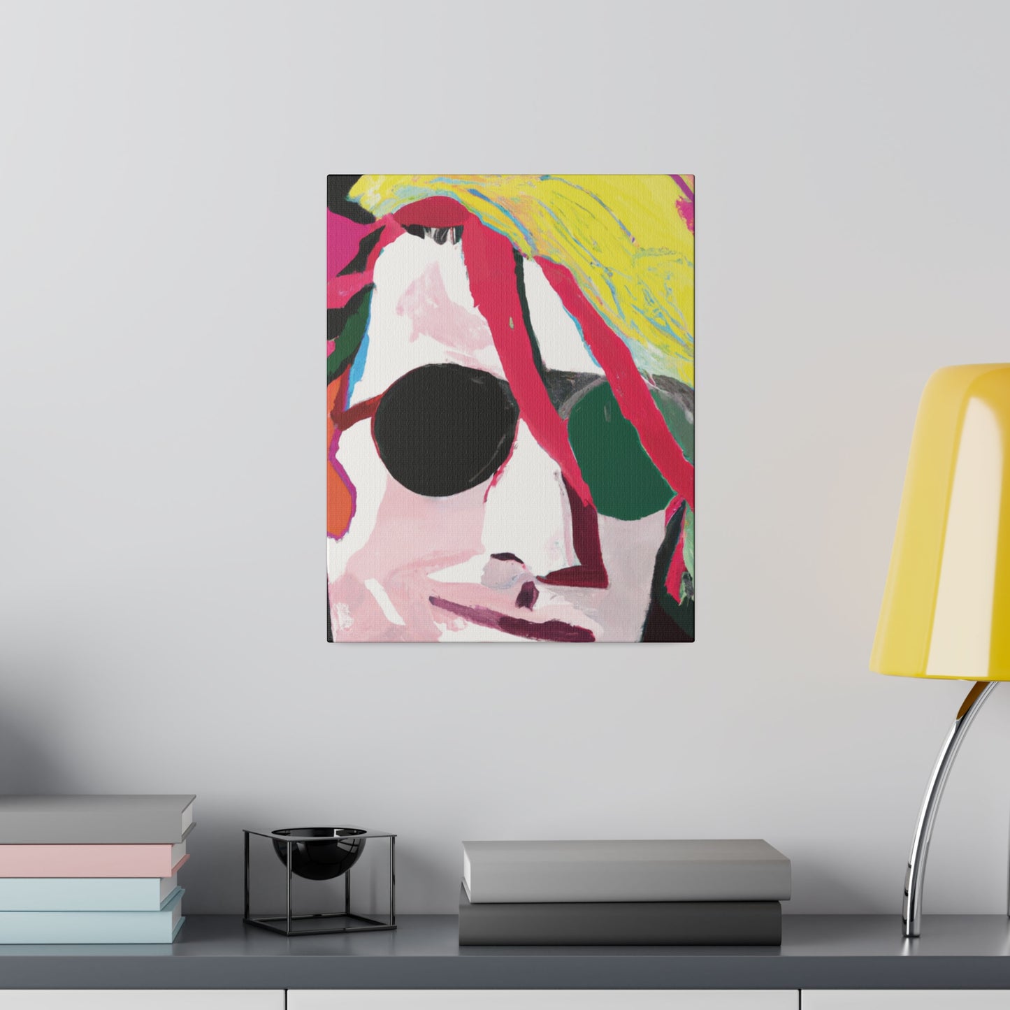 834Y - Rockstar Painting Print | Face | Abstract | Poster | Home Decor | Wall Art | Music Art | Canvas