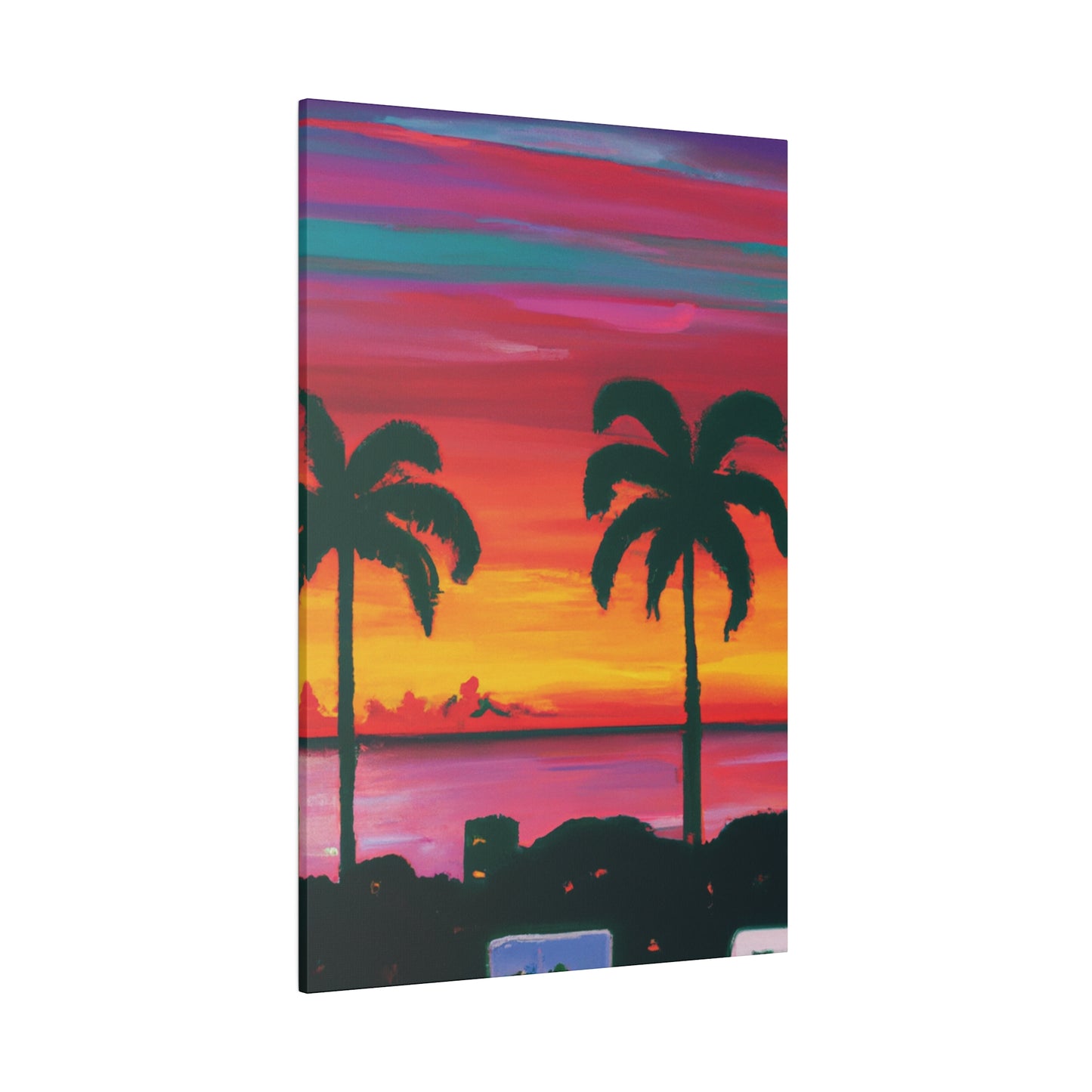 3275A - Miami Beach Sunset Painting Print | Miami | Beach | Sunset | Poster | Home Decor | Wall Art | Canvas