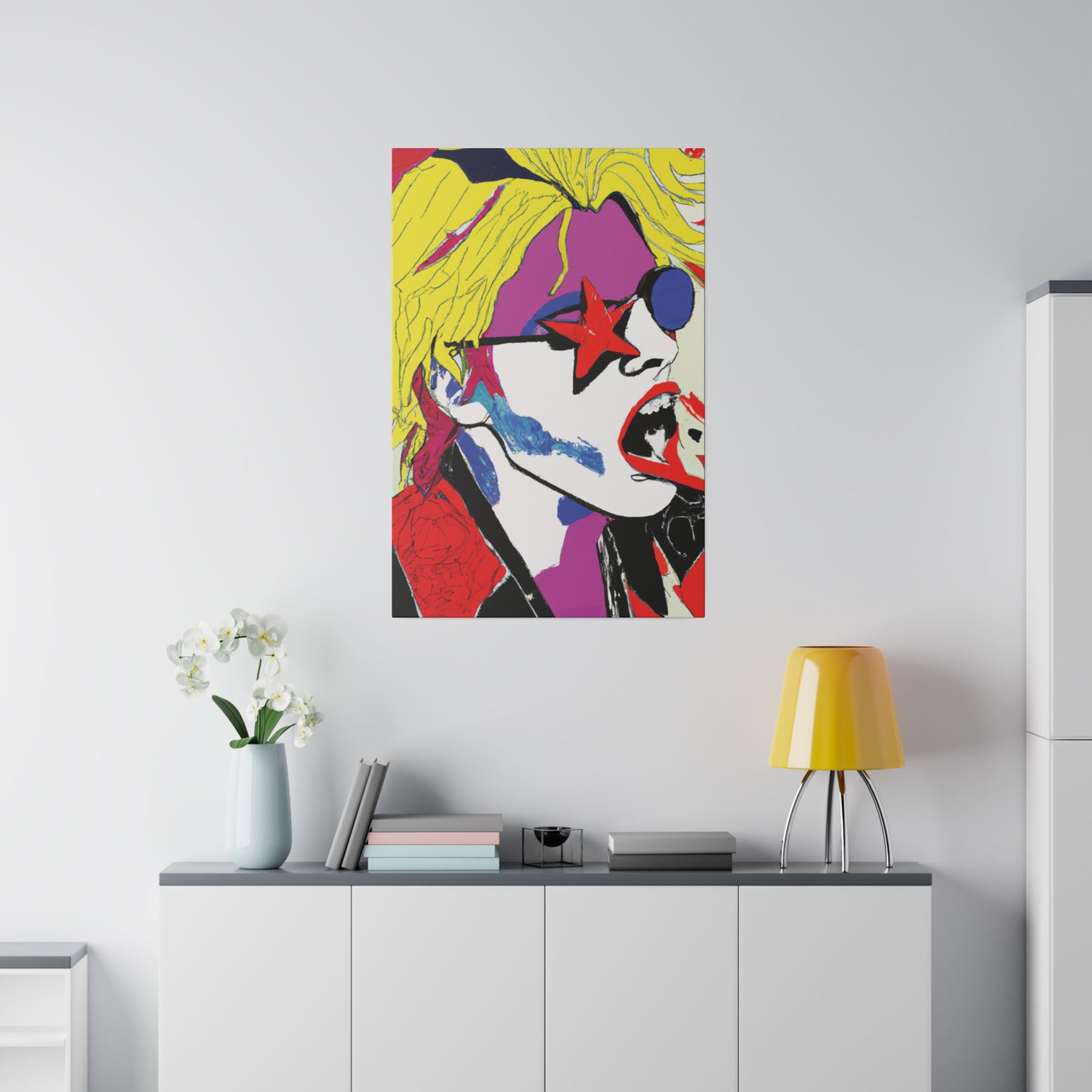 7531H - Rockstar Painting Print | Face | Abstract | Poster | Home Decor | Wall Art | Music Art | Canvas