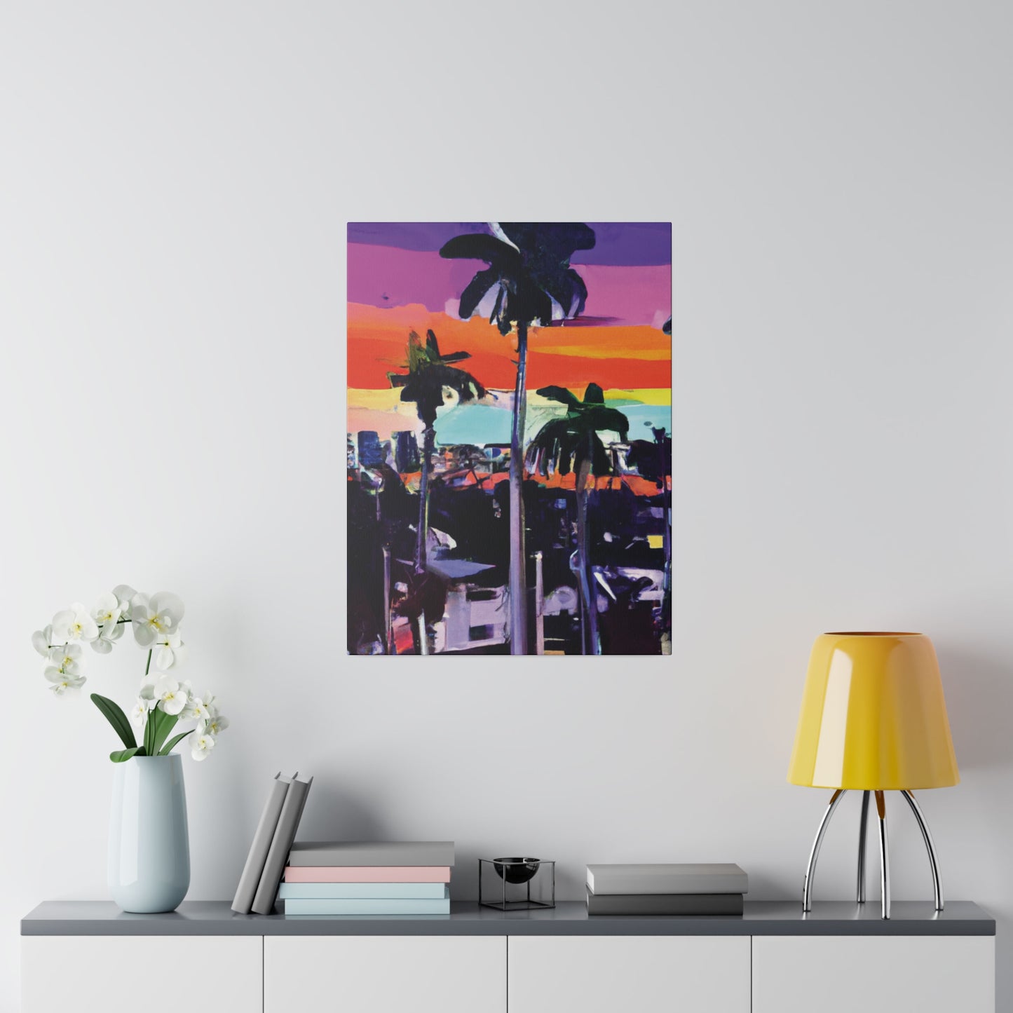 8668T - Miami Beach Sunset Painting Print | Miami | Beach | Sunset | Poster | Home Decor | Wall Art | Canvas