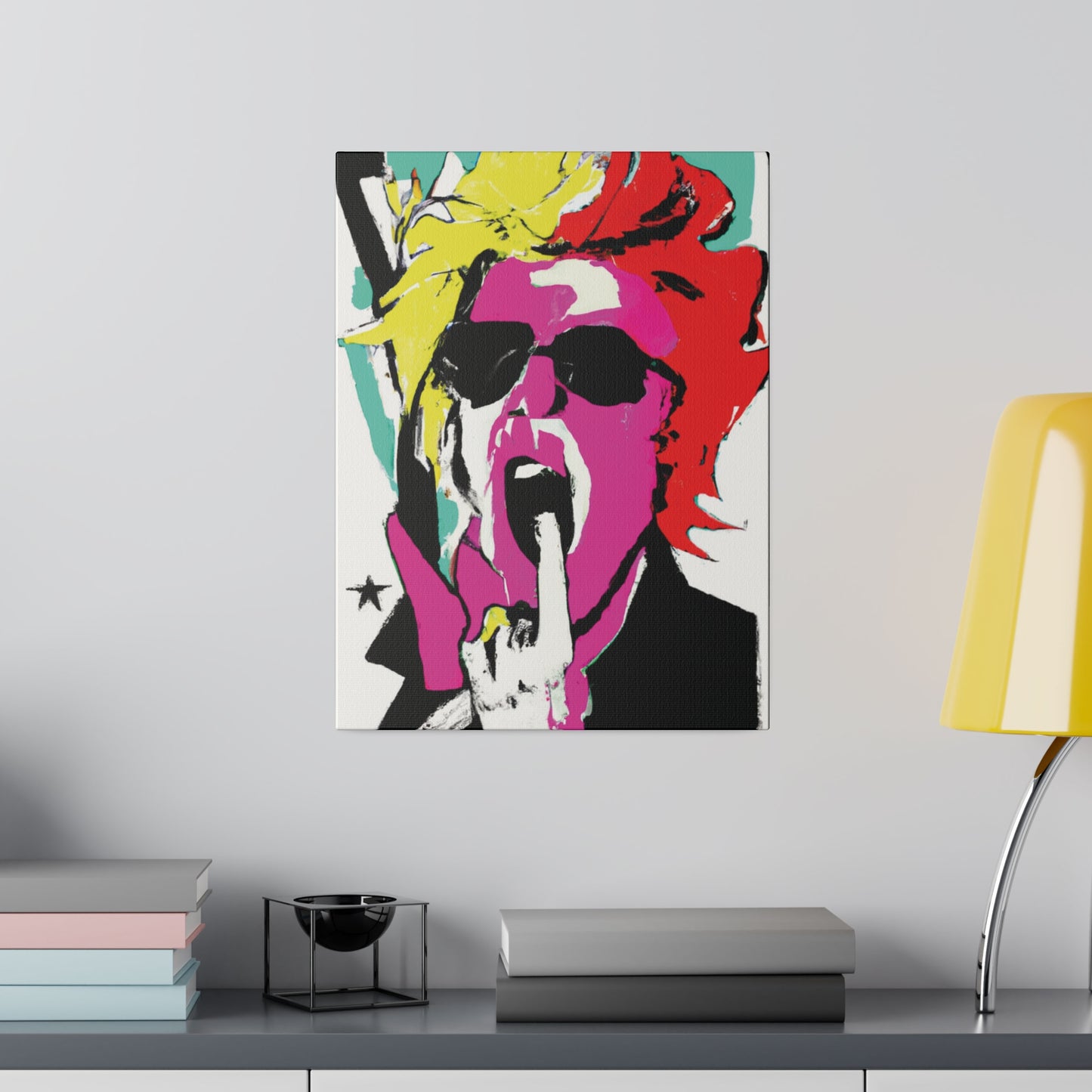 4598A - Rockstar Painting Print | Face | Abstract | Poster | Home Decor | Wall Art | Music Art | Canvas