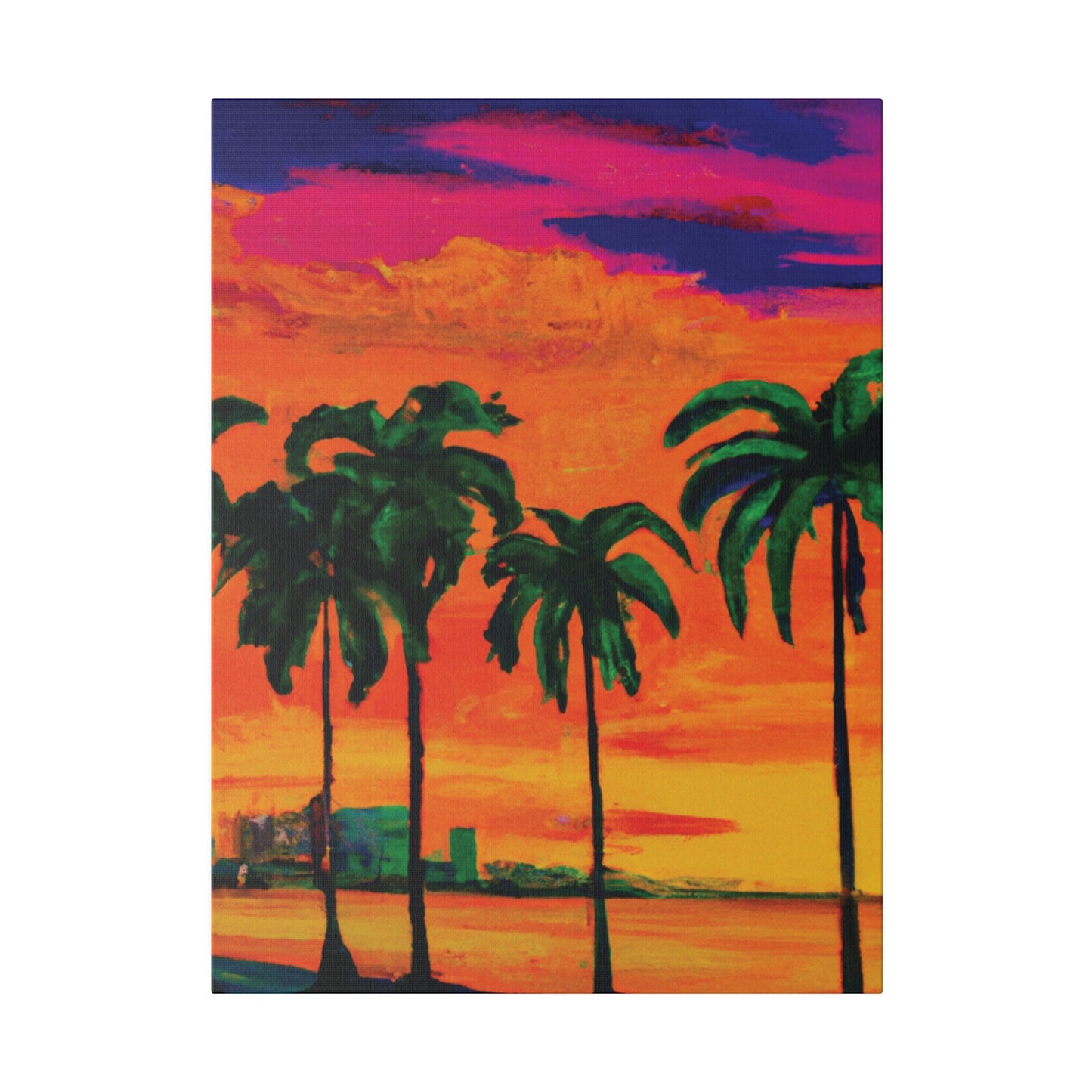 7389Y - Miami Beach Sunset Painting Print | Miami | Beach | Sunset | Poster | Home Decor | Wall Art | Canvas