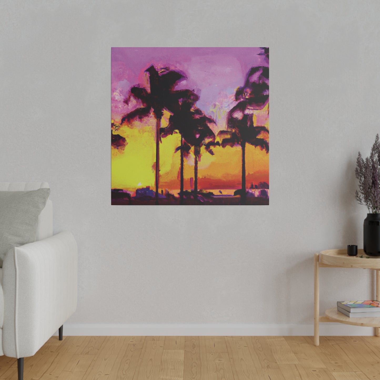 3958L - Miami Beach Sunset Painting Print | Miami | Beach | Sunset | Poster | Home Decor | Wall Art | Canvas