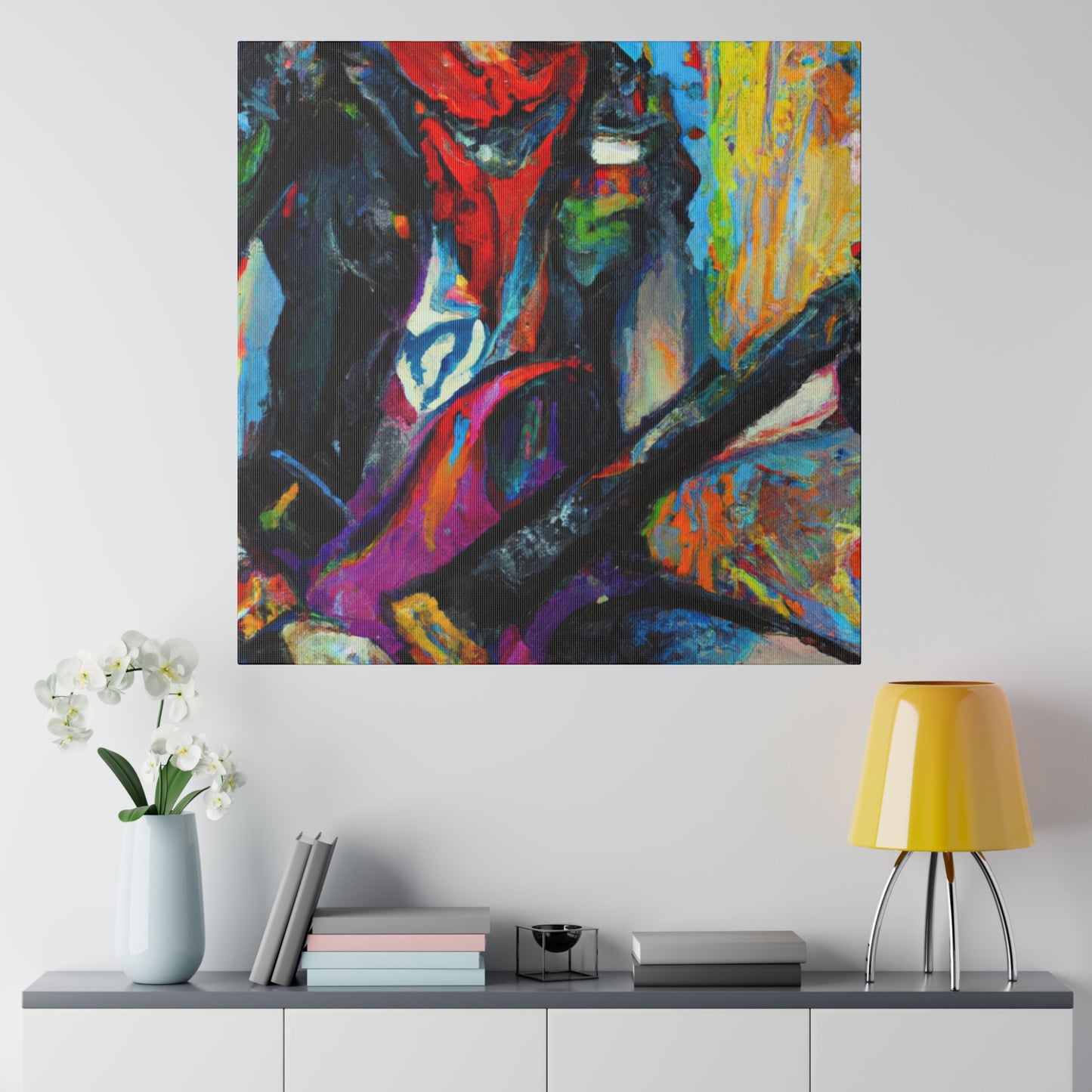 3298K - Rockstar Oil Painting Style Print | Poster | Music Art | Home Decor | Wall Art | Canvas