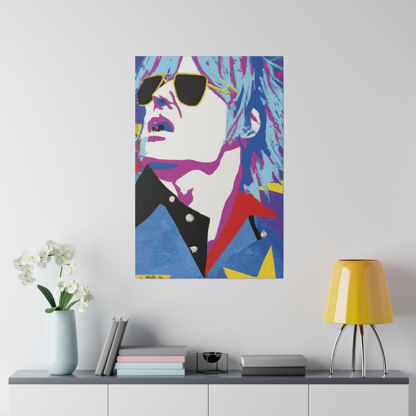 2808M - Rockstar Painting Print | Face | Abstract | Poster | Home Decor | Wall Art | Music Art | Canvas