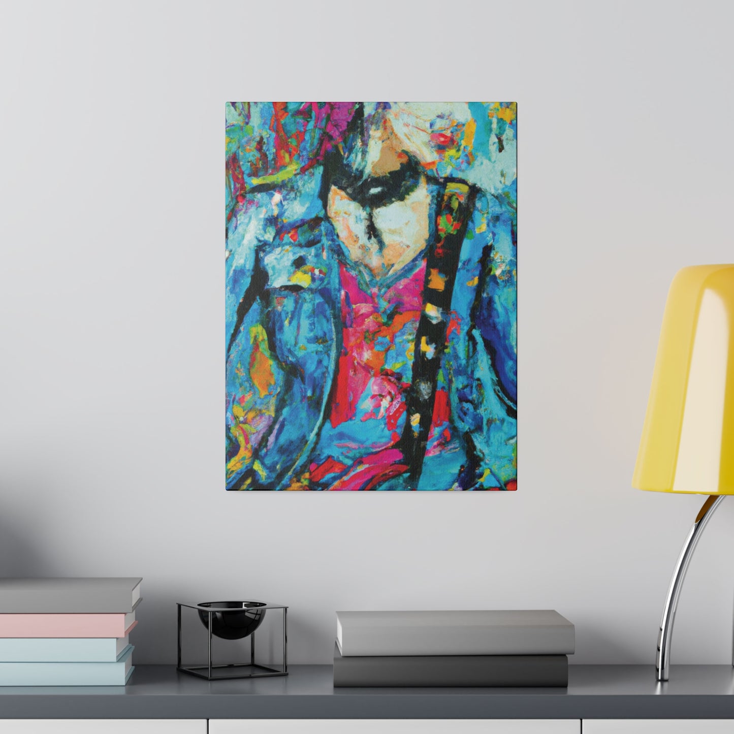 8374W - Rockstar Oil Painting Style Print | Poster | Home Decor | Wall Art | Music Art | Canvas