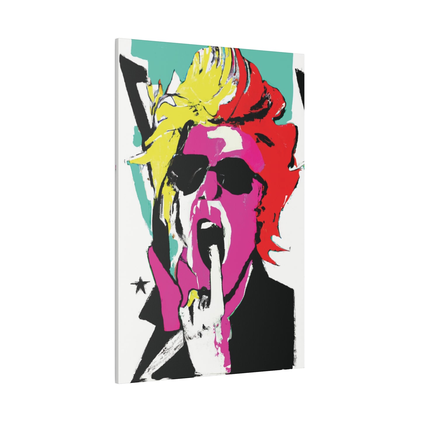 4598A - Rockstar Painting Print | Face | Abstract | Poster | Home Decor | Wall Art | Music Art | Canvas