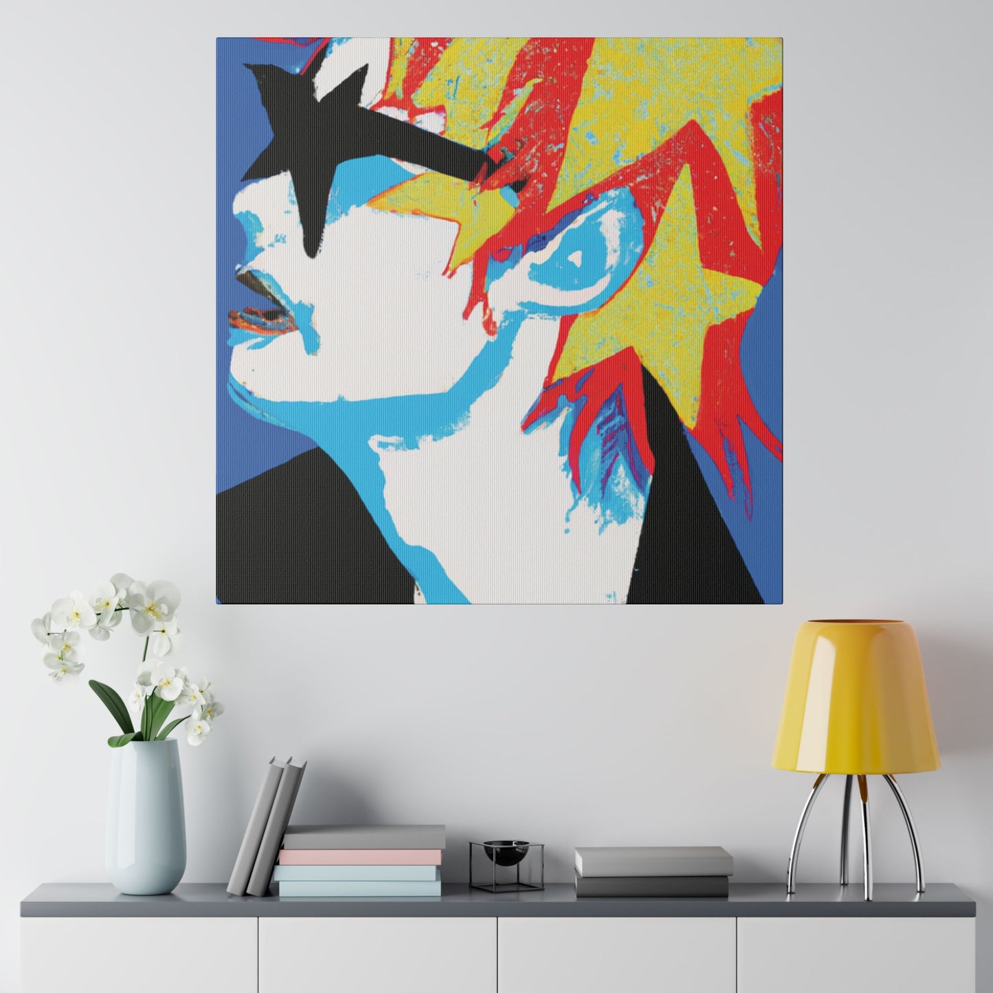 9245E - Rockstar Painting Print | Face | Abstract | Poster | Home Decor | Wall Art | Music Art | Canvas