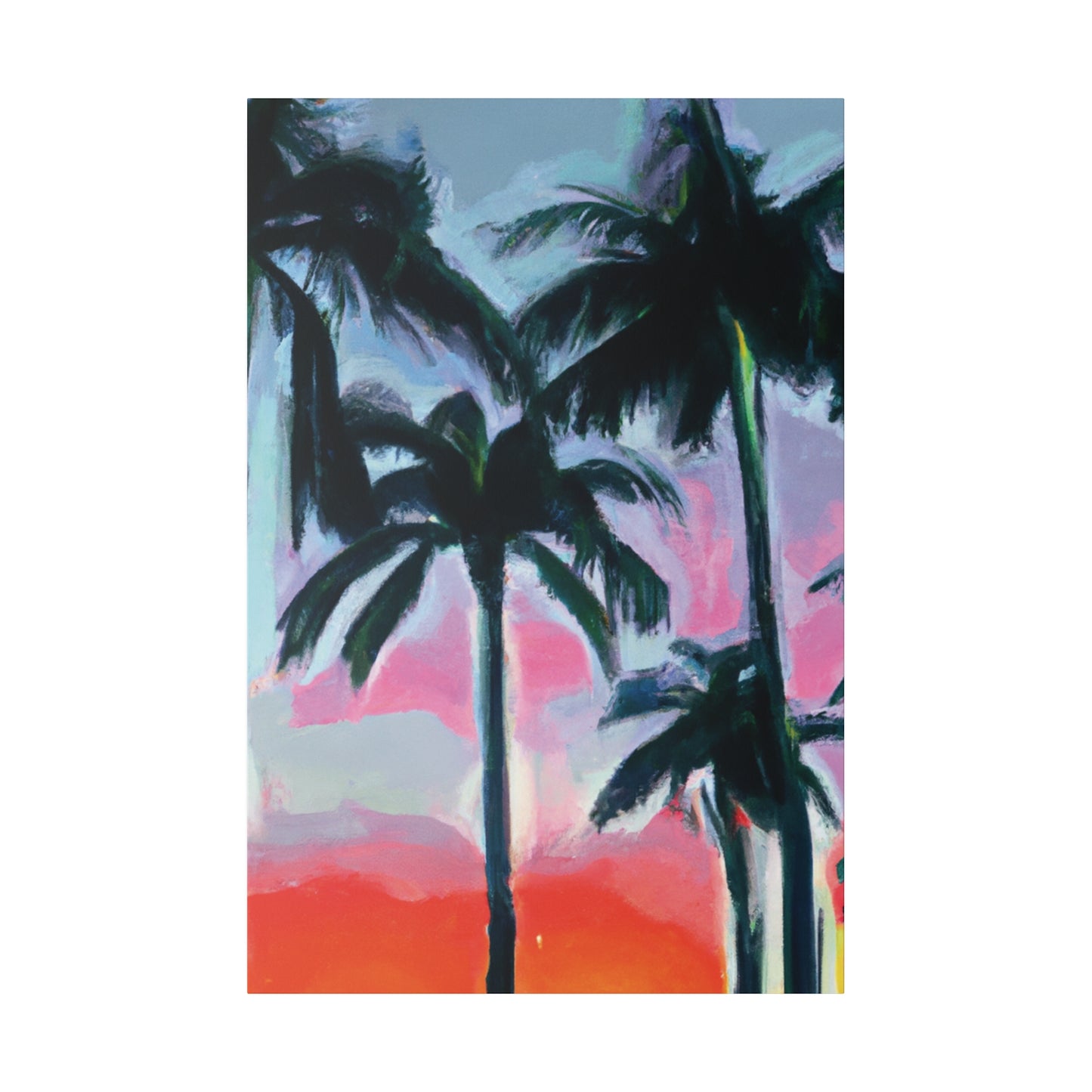 7629F - Miami Beach Sunset Painting Print | Miami | Beach | Sunset | Poster | Home Decor | Wall Art | Canvas