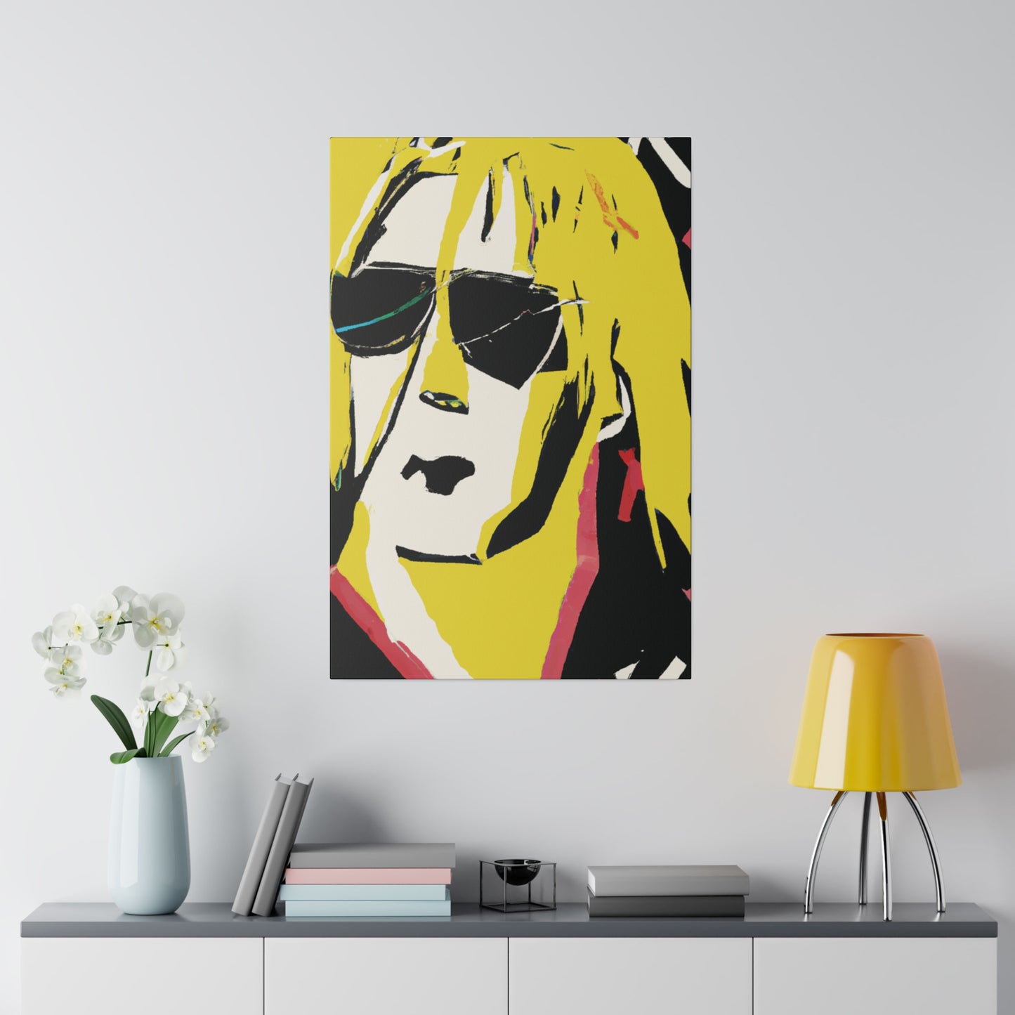 9454C - Rockstar Painting Print | Face | Abstract | Poster | Home Decor | Wall Art | Music Art | Canvas