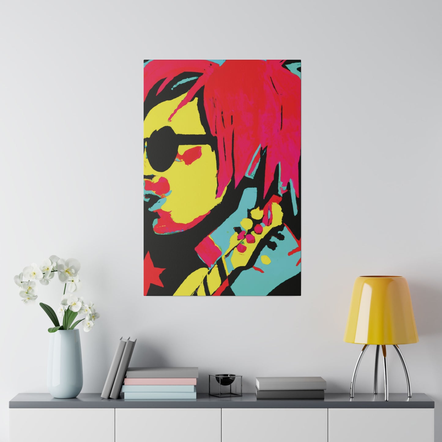 8972Y - Rockstar Painting Print | Face | Abstract | Poster | Home Decor | Wall Art | Music Art | Canvas