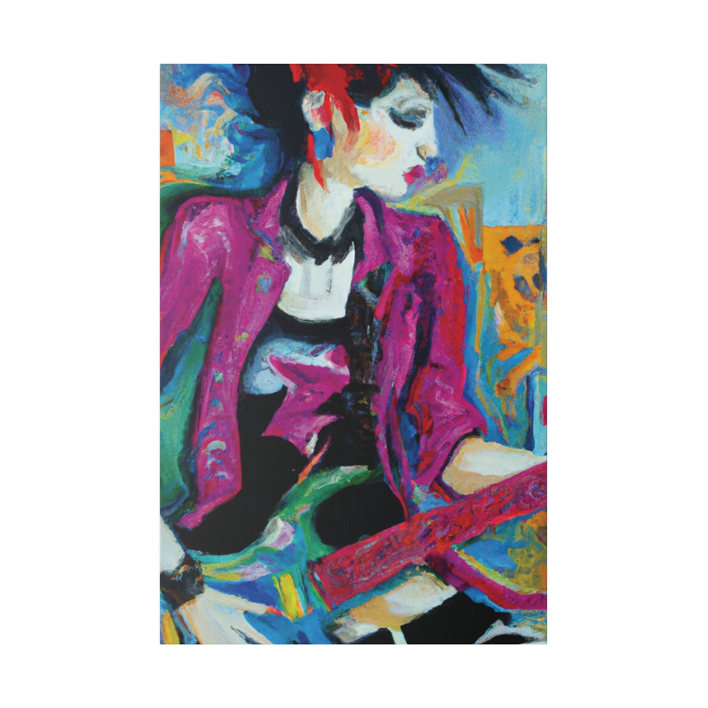 2711A - Rockstar Oil Painting Style Print | Poster | Home Decor | Wall Art | Music Art | Canvas