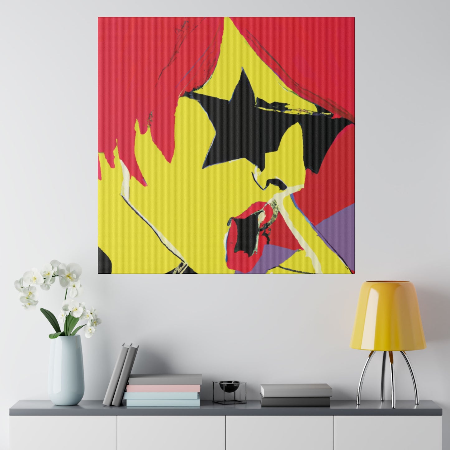 7485G - Rockstar Painting Print | Face | Abstract | Poster | Home Decor | Wall Art | Music Art | Canvas