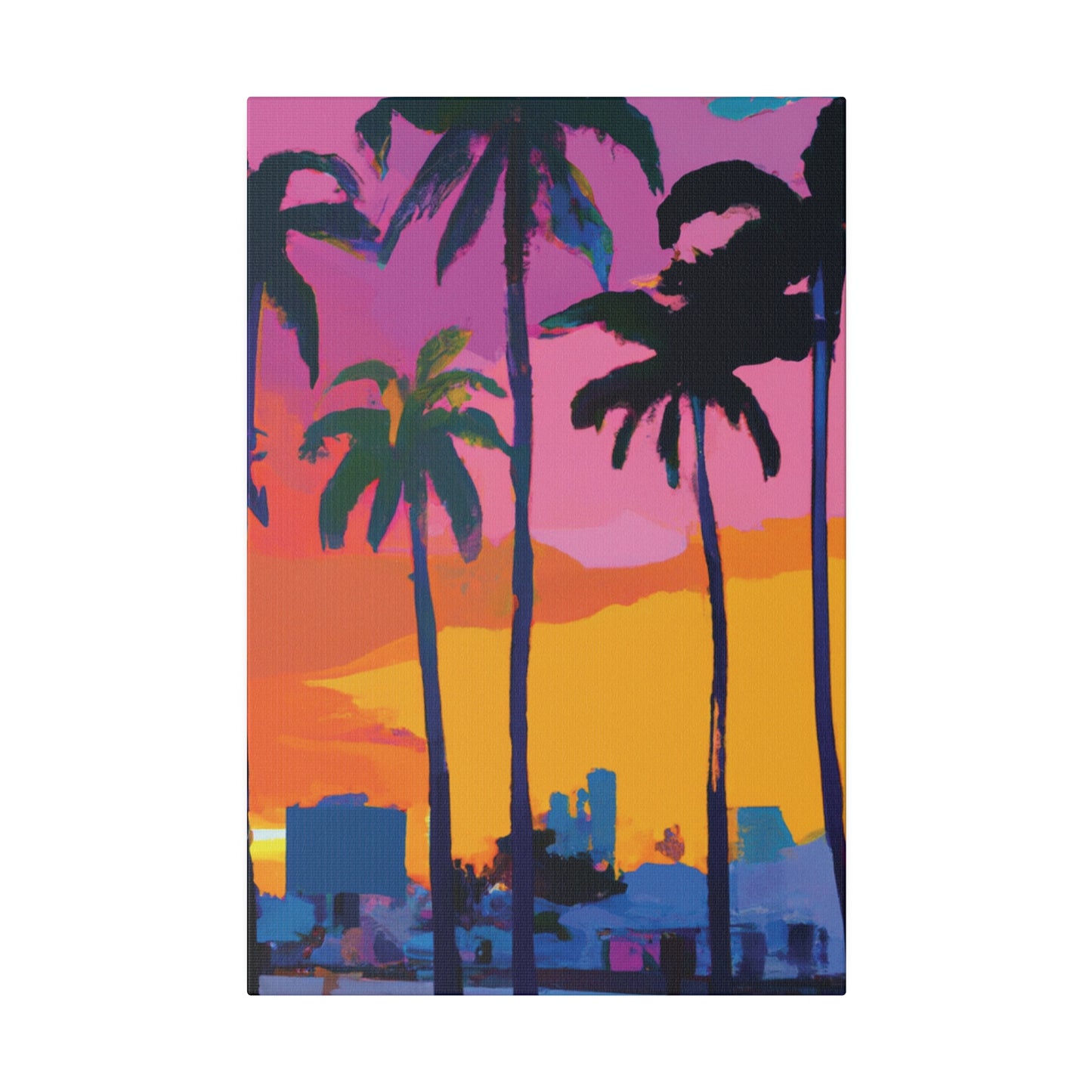 3546F - Miami Beach Sunset Painting Print | Miami | Beach | Sunset | Poster | Home Decor | Wall Art | Canvas