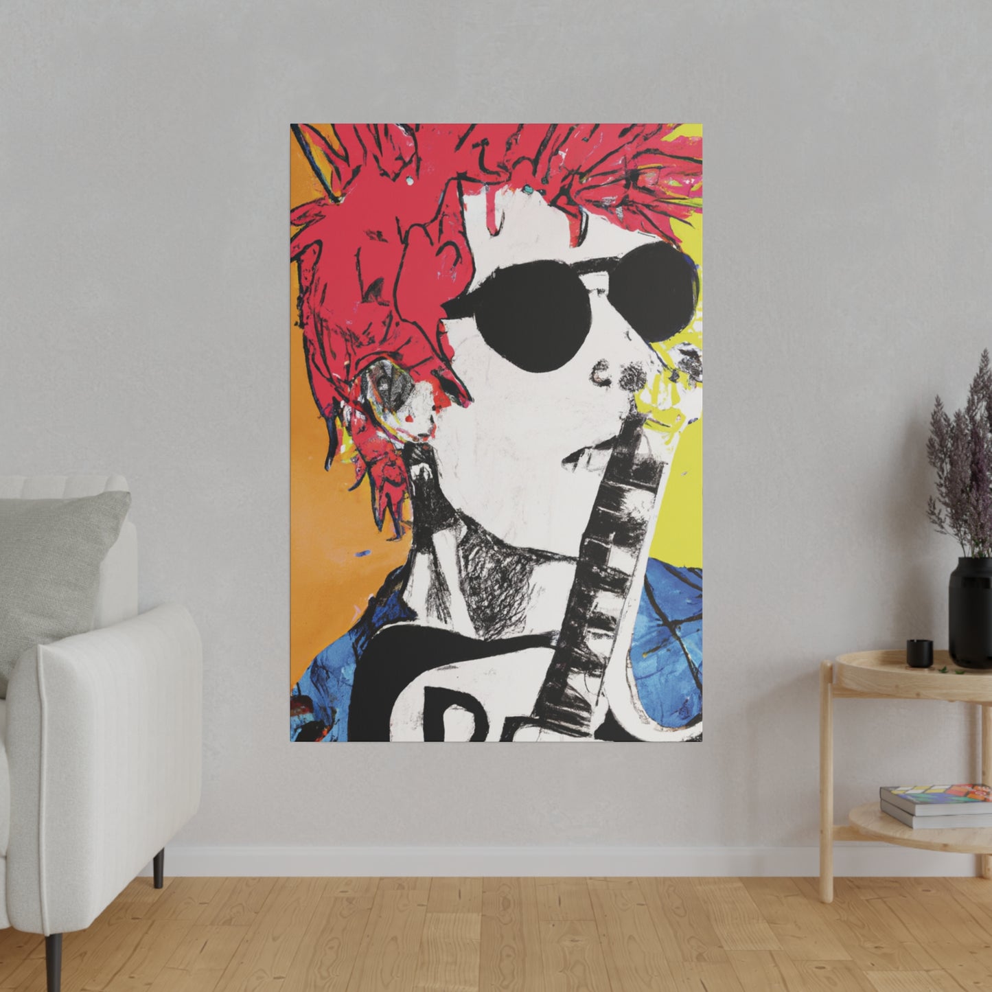 8995T - Rockstar Painting Print | Face | Abstract | Poster | Home Decor | Wall Art | Music Art | Canvas