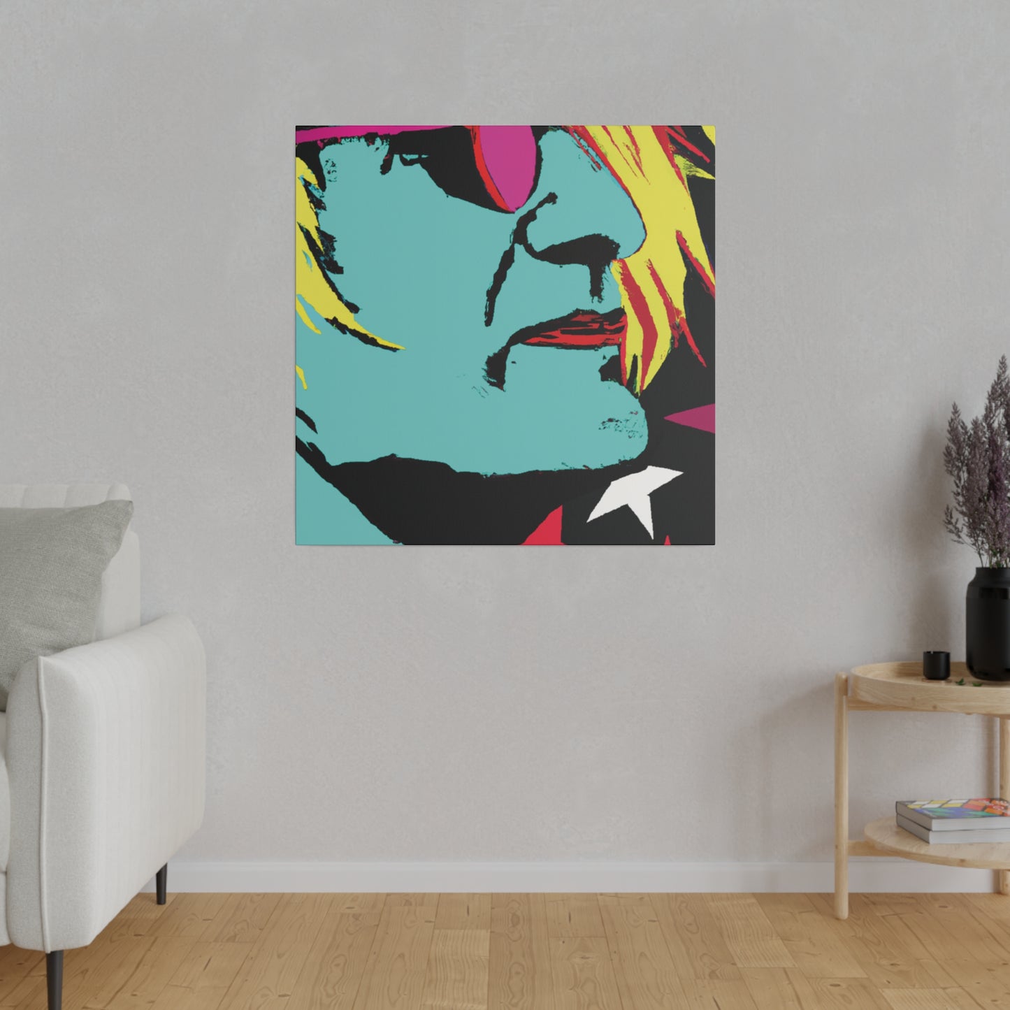 9486Q - Rockstar Painting Print | Face | Abstract | Poster | Home Decor | Wall Art | Music Art | Canvas