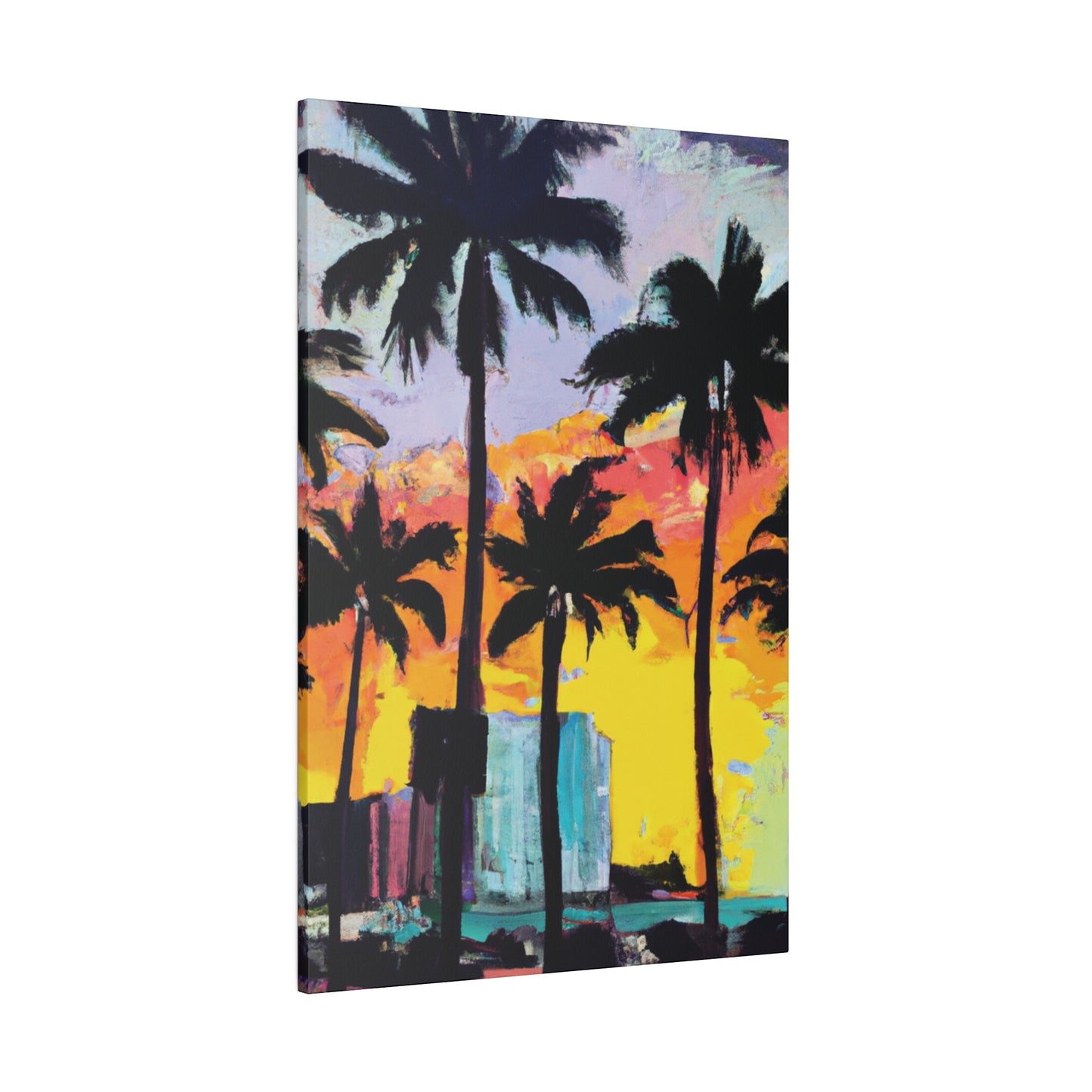 10266L - Miami Beach Sunset Painting Print | Miami | Beach | Sunset | Poster | Home Decor | Wall Art | Canvas