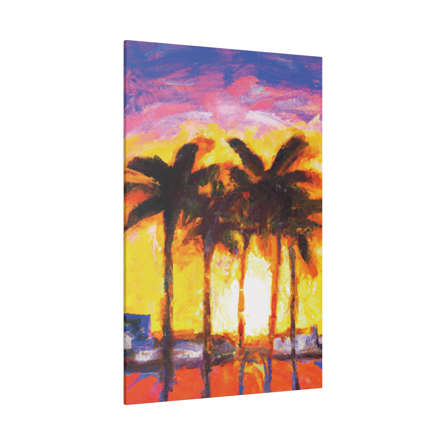 1535V - Miami Beach Sunset Painting Print | Miami | Beach | Sunset | Poster | Home Decor | Wall Art | Canvas