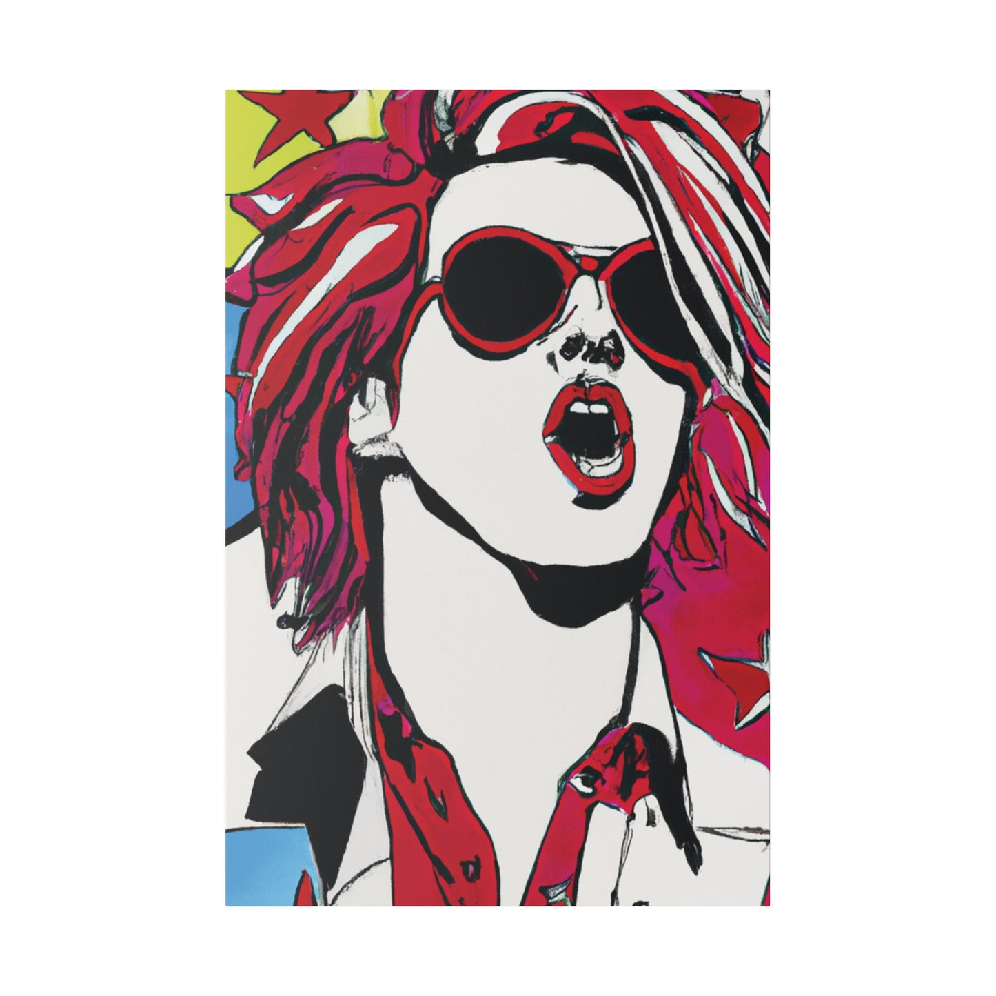 4390K - Rockstar Painting Print | Face | Abstract | Poster | Home Decor | Wall Art | Music Art | Canvas