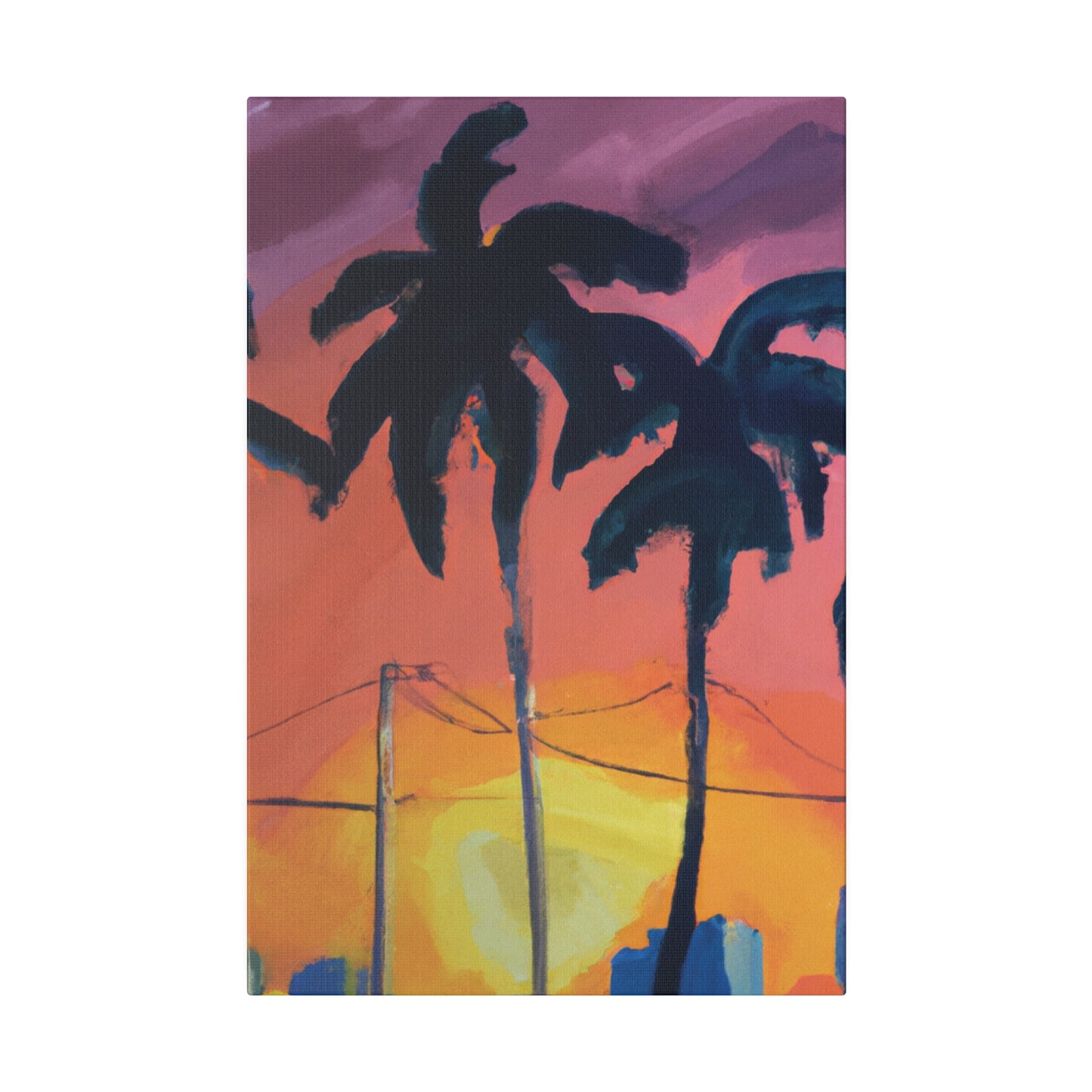 2524F - Miami Beach Sunset Painting Print | Miami | Beach | Sunset | Poster | Home Decor | Wall Art | Canvas