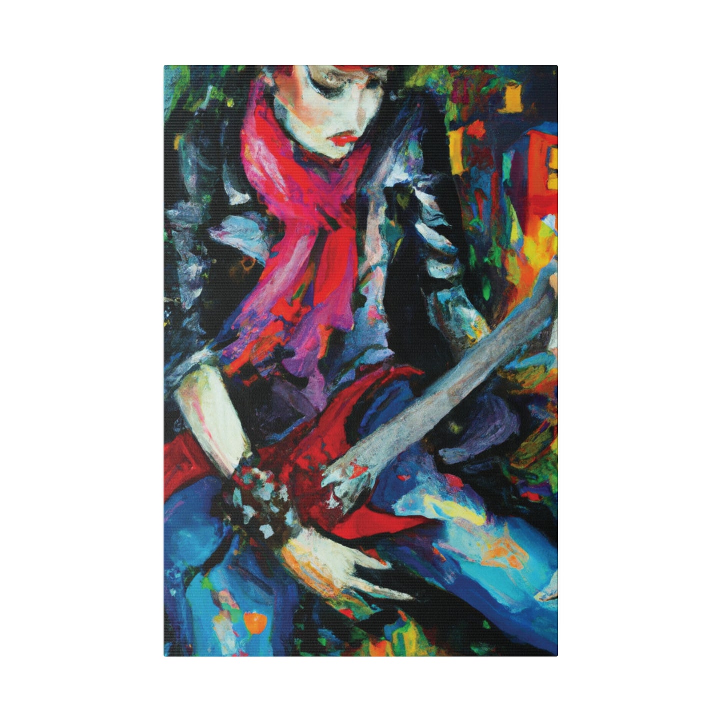 834A - Rockstar Oil Painting Style Print | Poster | Home Decor | Wall Art | Music Art | Canvas
