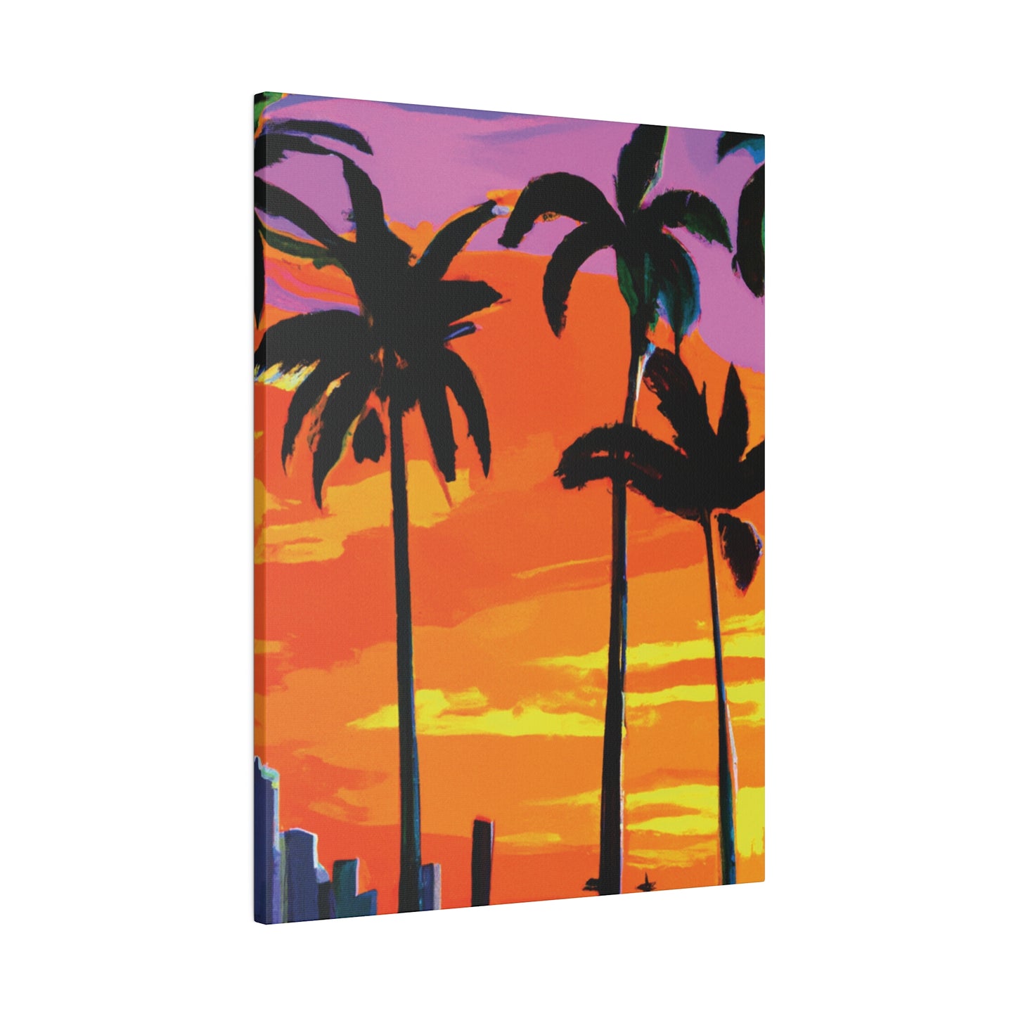 7834K - Miami Beach Sunset Painting Print | Miami | Beach | Sunset | Poster | Home Decor | Wall Art | Canvas