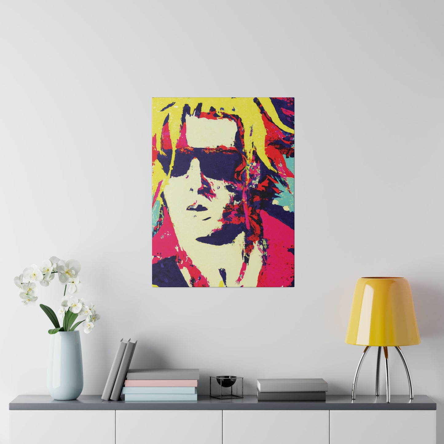 8674W - Rockstar Painting Print | Face | Abstract | Poster | Home Decor | Wall Art | Music Art | Canvas