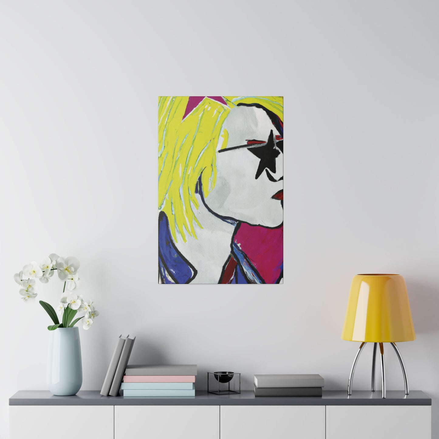 9373P - Rockstar Painting Print | Face | Abstract | Poster | Home Decor | Wall Art | Music Art | Canvas