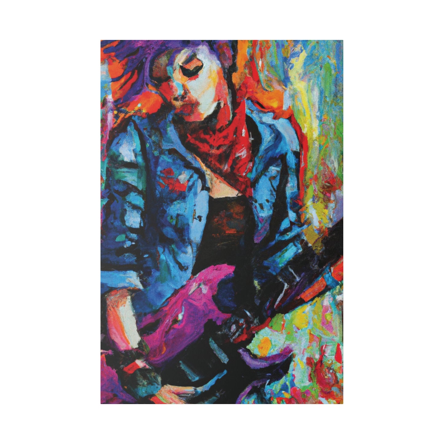 9531Q - Rockstar Oil Painting Style Print | Poster | Home Decor | Wall Art | Music Art | Canvas