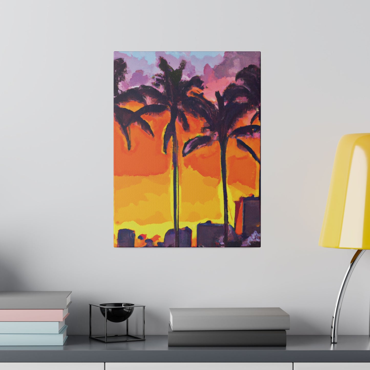 7392A - Miami Beach Sunset Painting Print | Miami | Beach | Sunset | Poster | Home Decor | Wall Art | Canvas