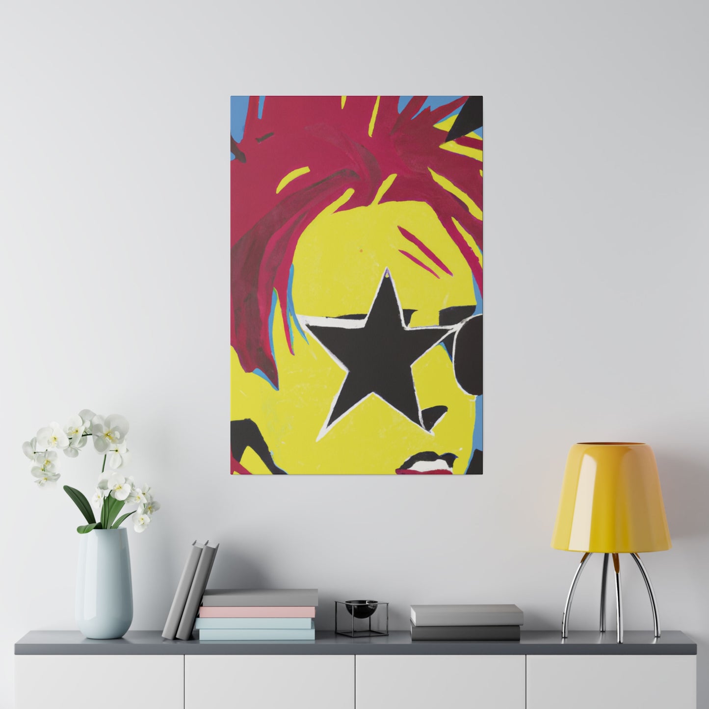 5063P - Rockstar Painting Print | Face | Abstract | Poster | Home Decor | Wall Art | Music Art | Canvas