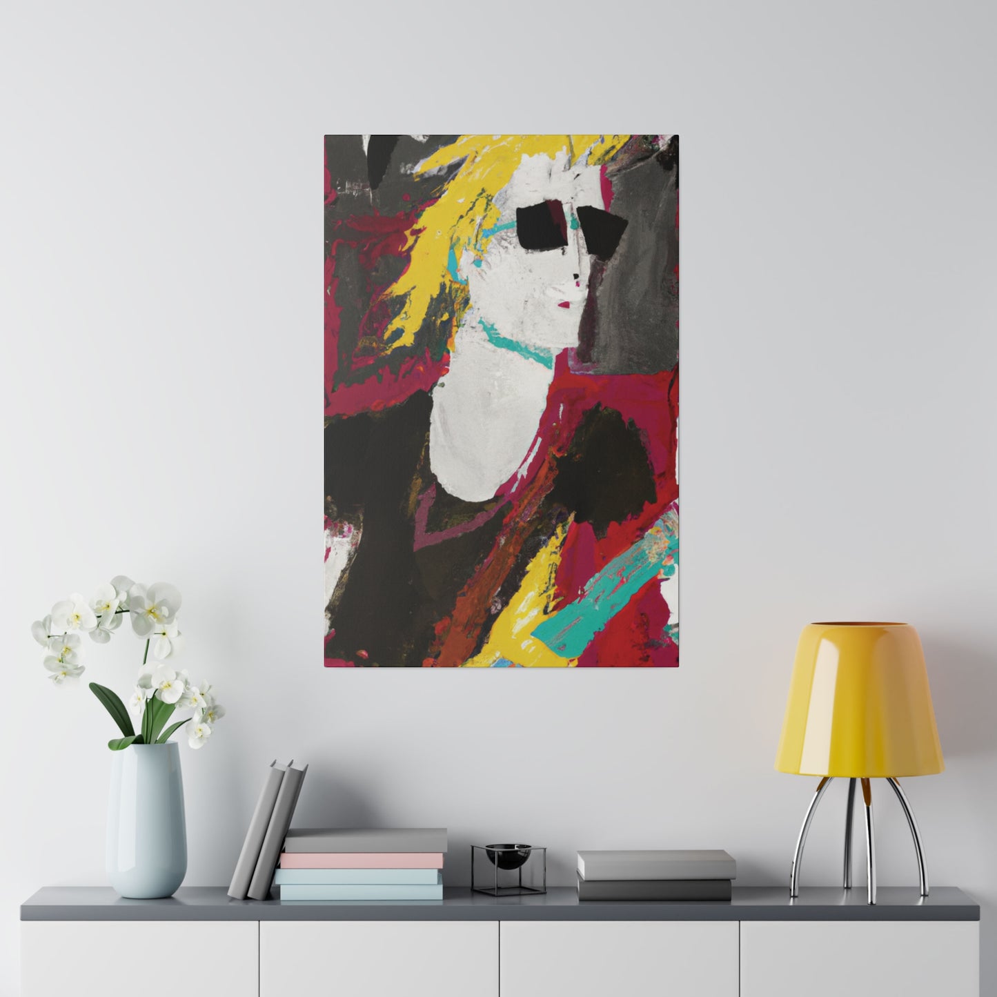 9346S - Rockstar Painting Print | Face | Abstract | Poster | Home Decor | Wall Art | Music Art | Canvas