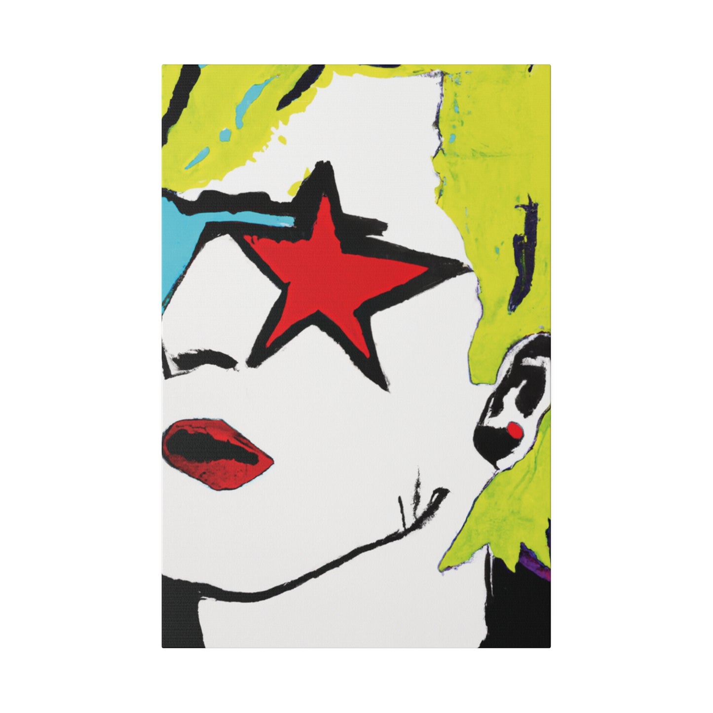 6352S - Rockstar Painting Print | Face | Abstract | Poster | Home Decor | Wall Art | Music Art | Canvas