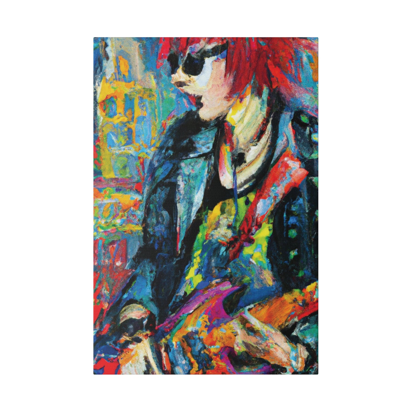 1754P - Rockstar Oil Painting Style Print | Poster | Home Decor | Wall Art | Music Art | Canvas