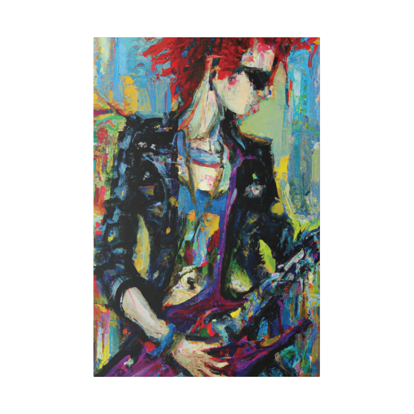 9745J - Rockstar Oil Painting Style Print | Poster | Home Decor | Wall Art | Music Art | Canvas