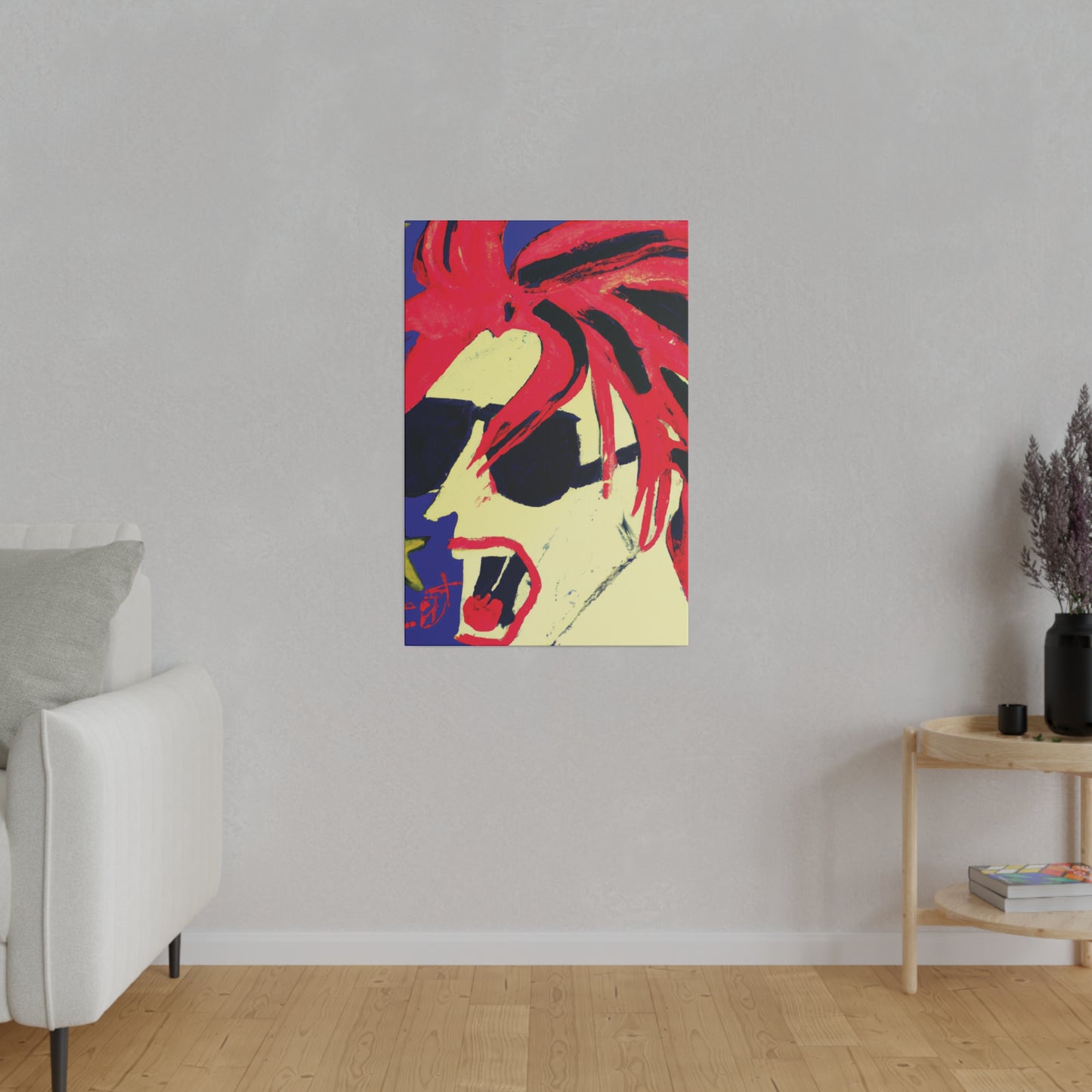 8409V - Rockstar Painting Print | Face | Abstract | Poster | Home Decor | Wall Art | Music Art | Canvas