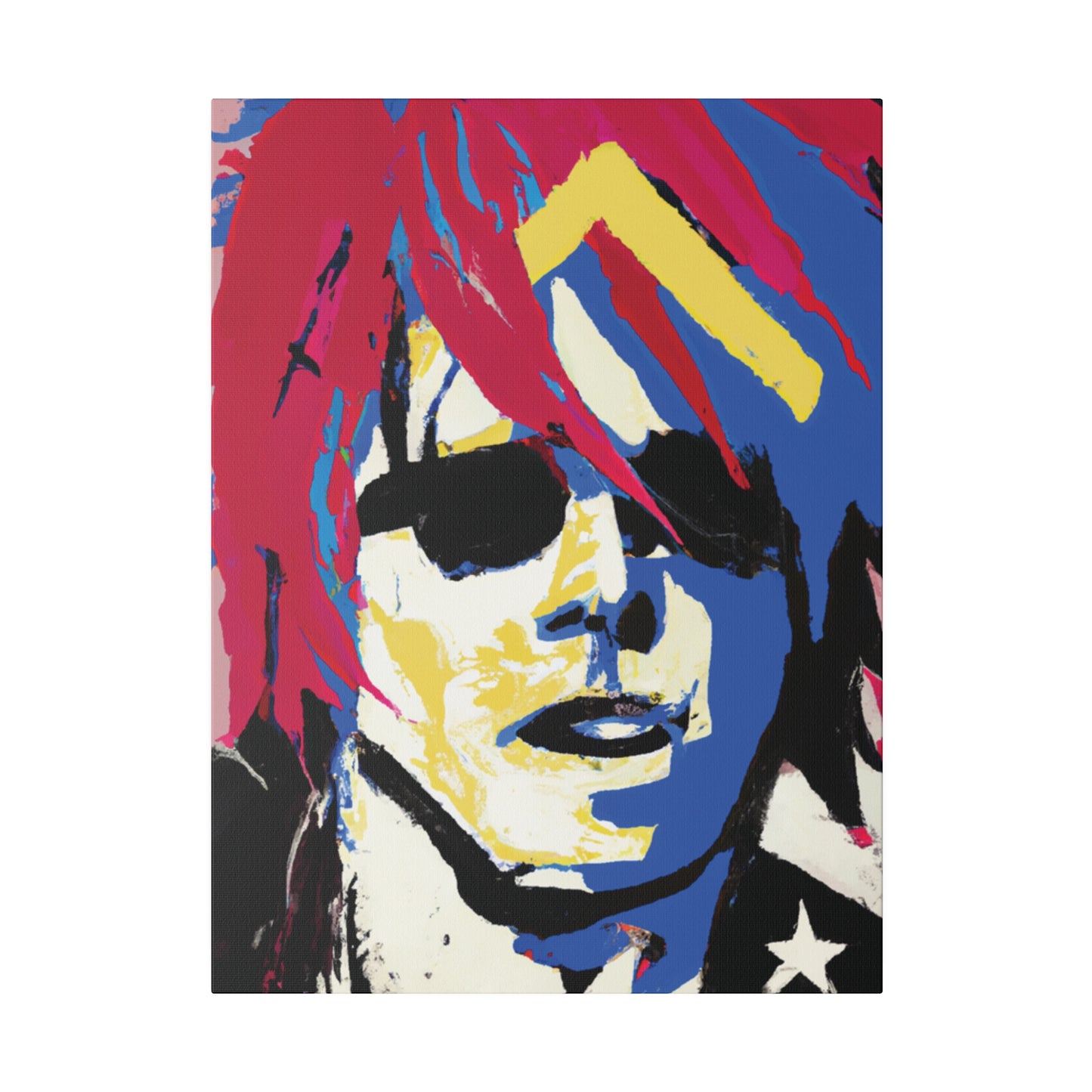 9537K - Rockstar Painting Print | Face | Abstract | Poster | Home Decor | Wall Art | Music Art | Canvas