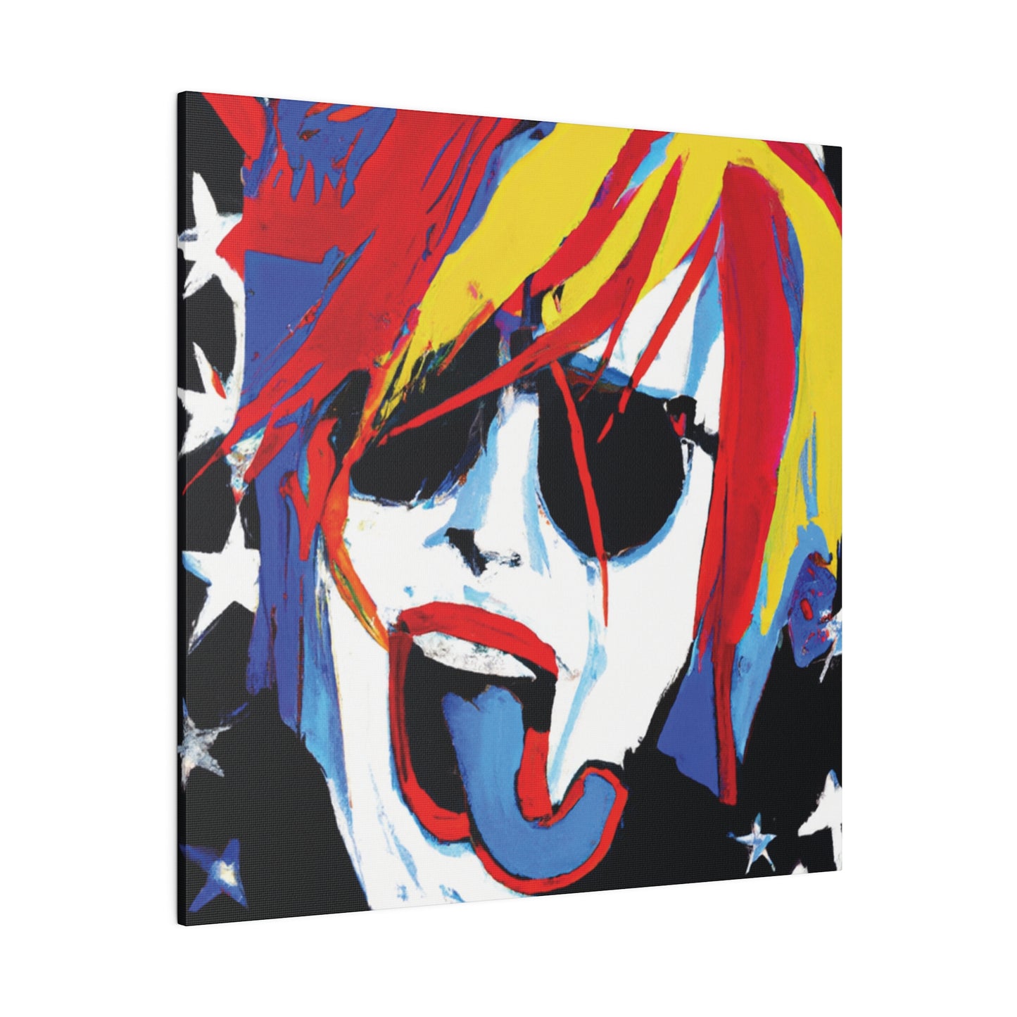 5376Y - Rockstar Painting Print | Face | Abstract | Poster | Home Decor | Wall Art | Music Art | Canvas