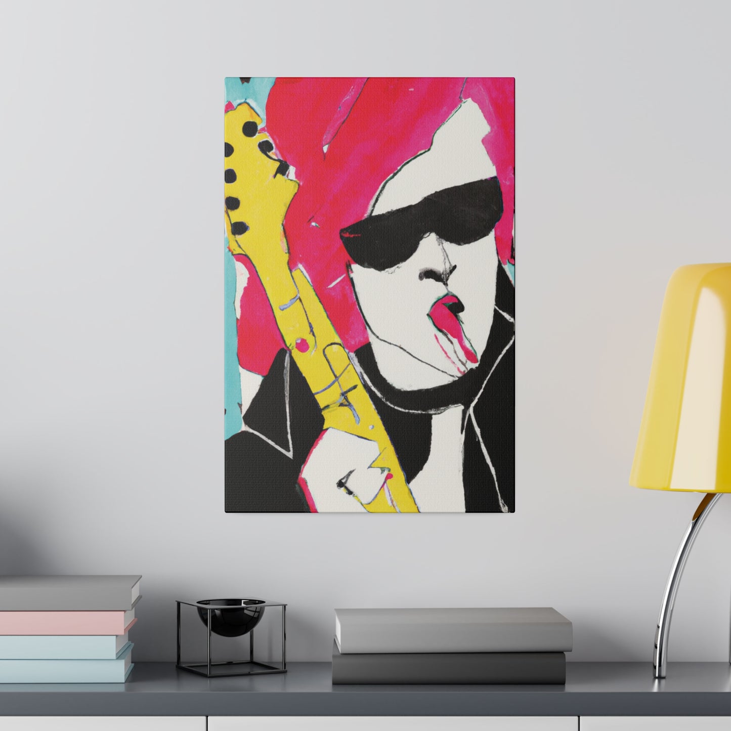 8791V - Rockstar Painting Print | Face | Abstract | Poster | Home Decor | Wall Art | Music Art | Canvas