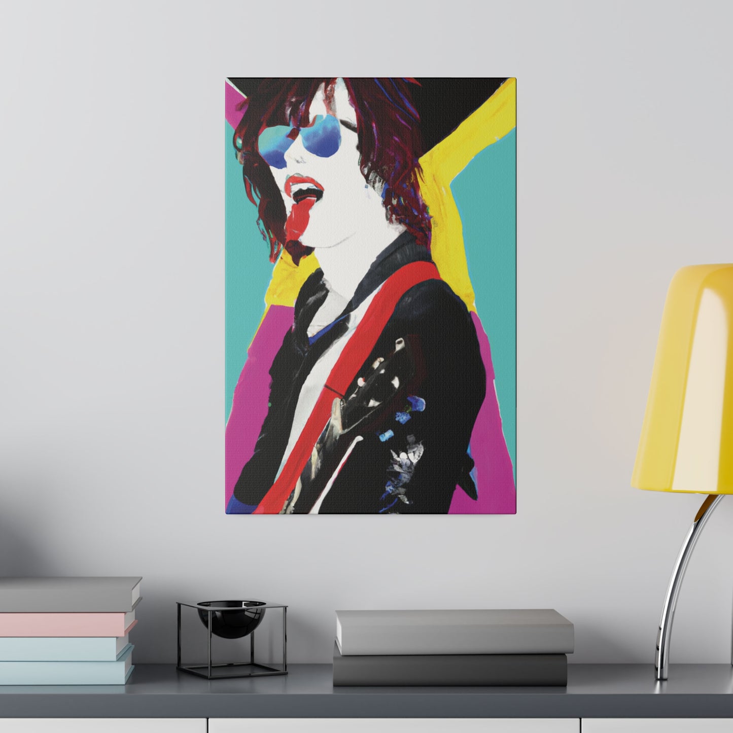 8865A - Rockstar Painting Print | Face | Abstract | Poster | Home Decor | Wall Art | Music Art | Canvas