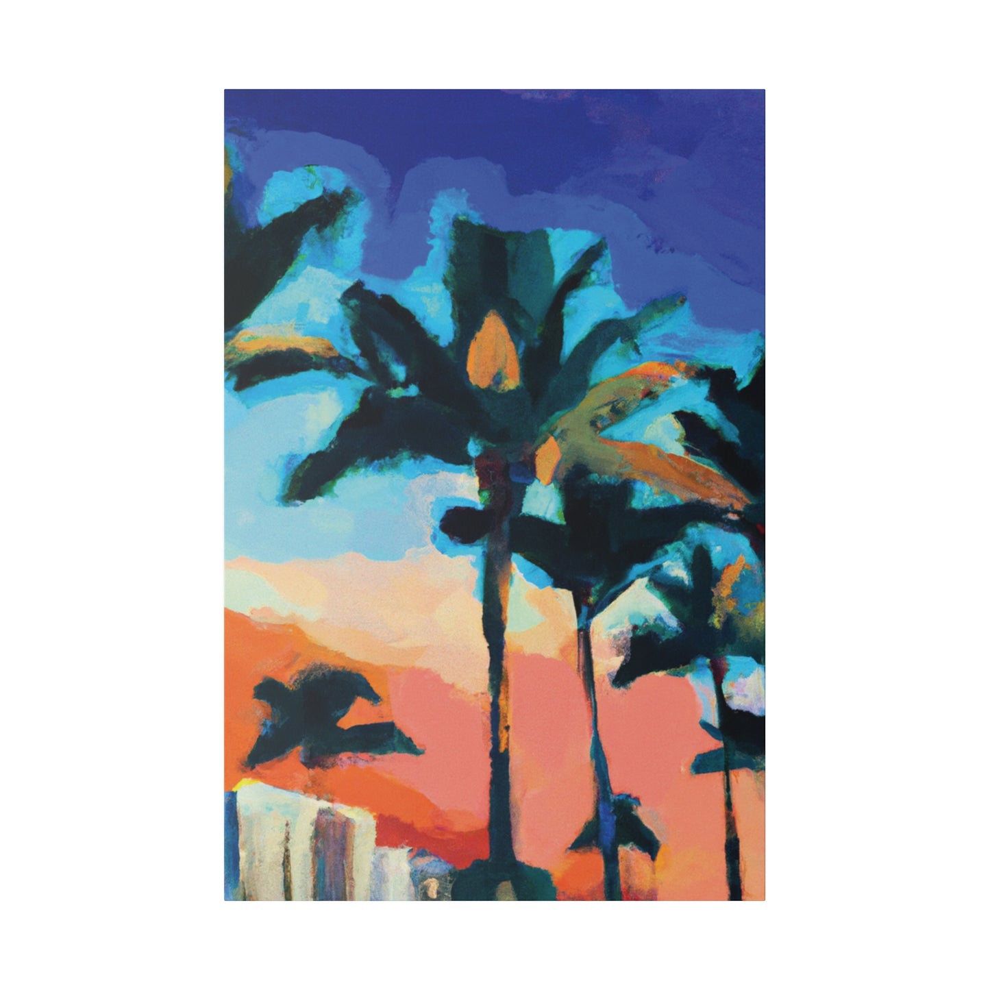 5637G - Miami Beach Sunset Painting Print | Miami | Beach | Sunset | Poster | Home Decor | Wall Art | Canvas