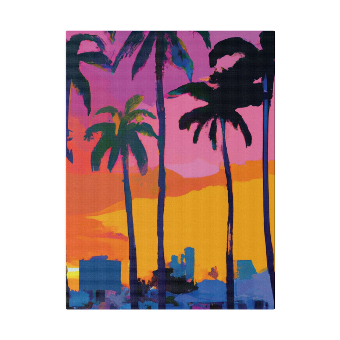 3546F - Miami Beach Sunset Painting Print | Miami | Beach | Sunset | Poster | Home Decor | Wall Art | Canvas